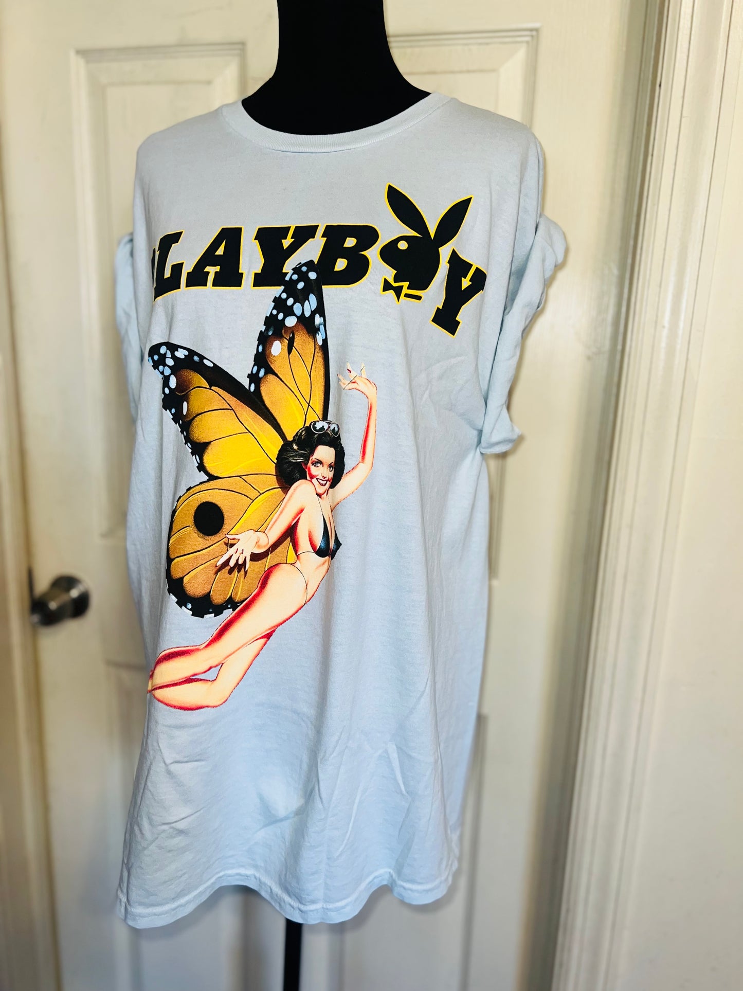 Playboy Double Sided Oversized Distressed Tee