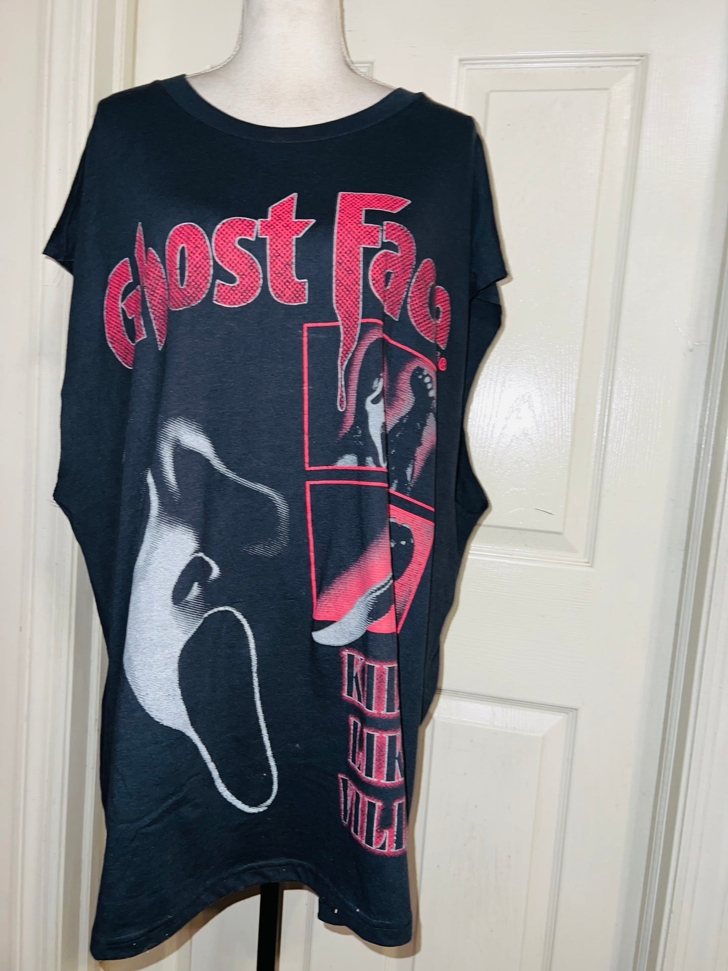 Scream Ghost Face Double Sided Oversized Distressed Tank