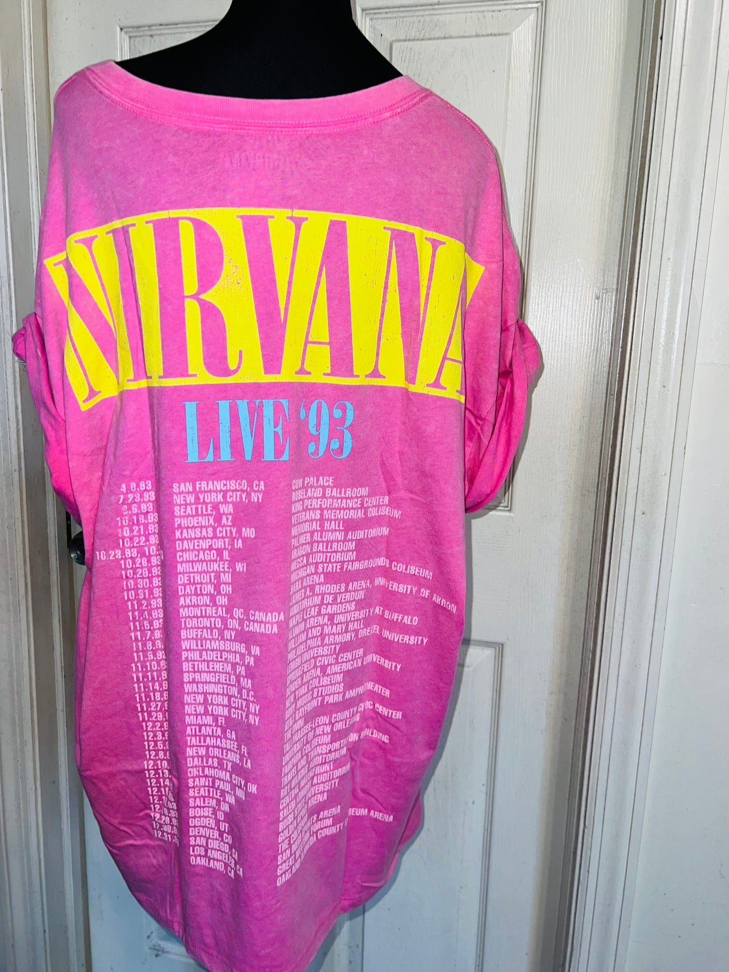Nirvana Double Sided Oversized Distressed Tee