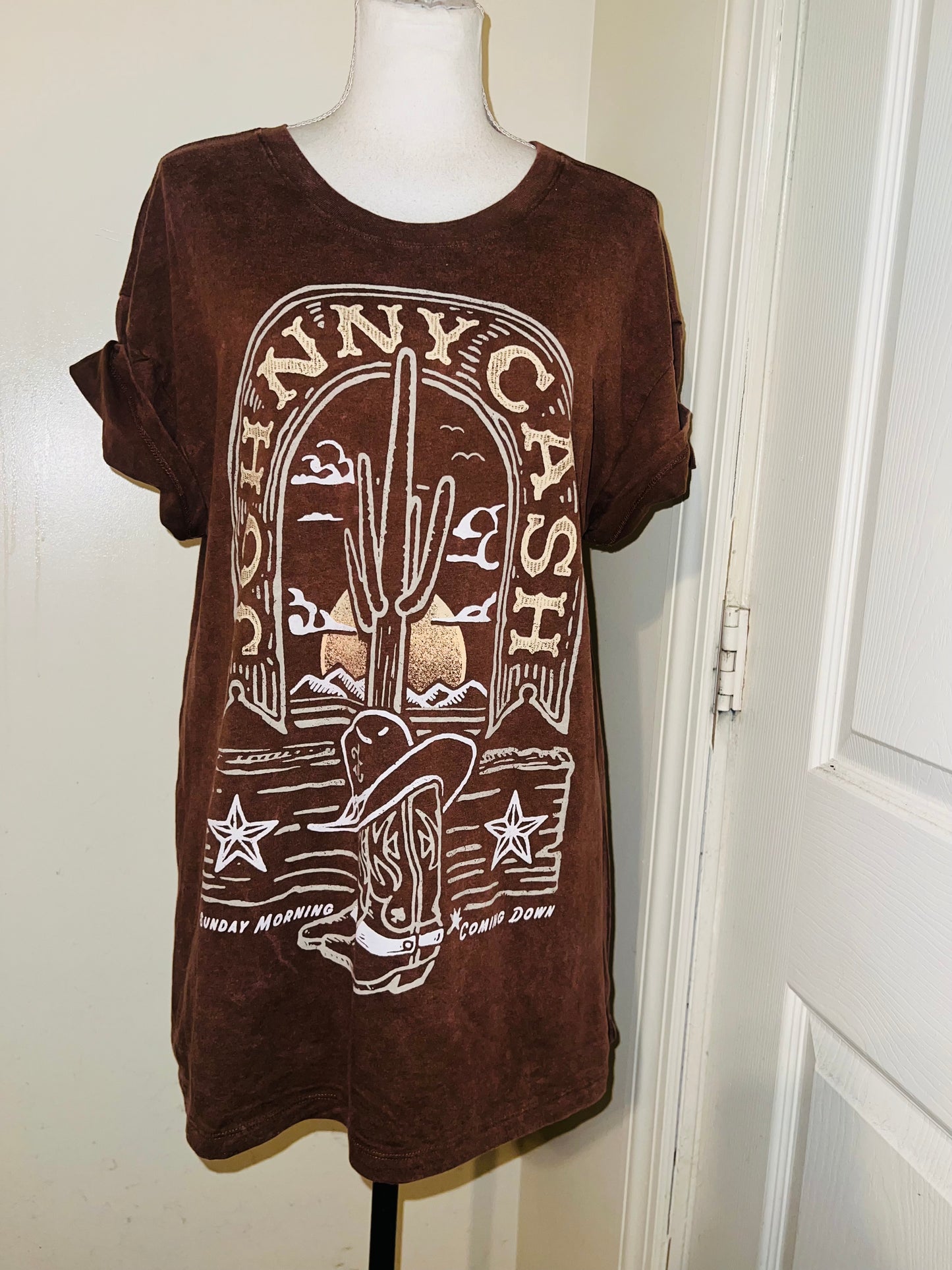 Johnny Cash Double Sided Oversized Distressed Tee