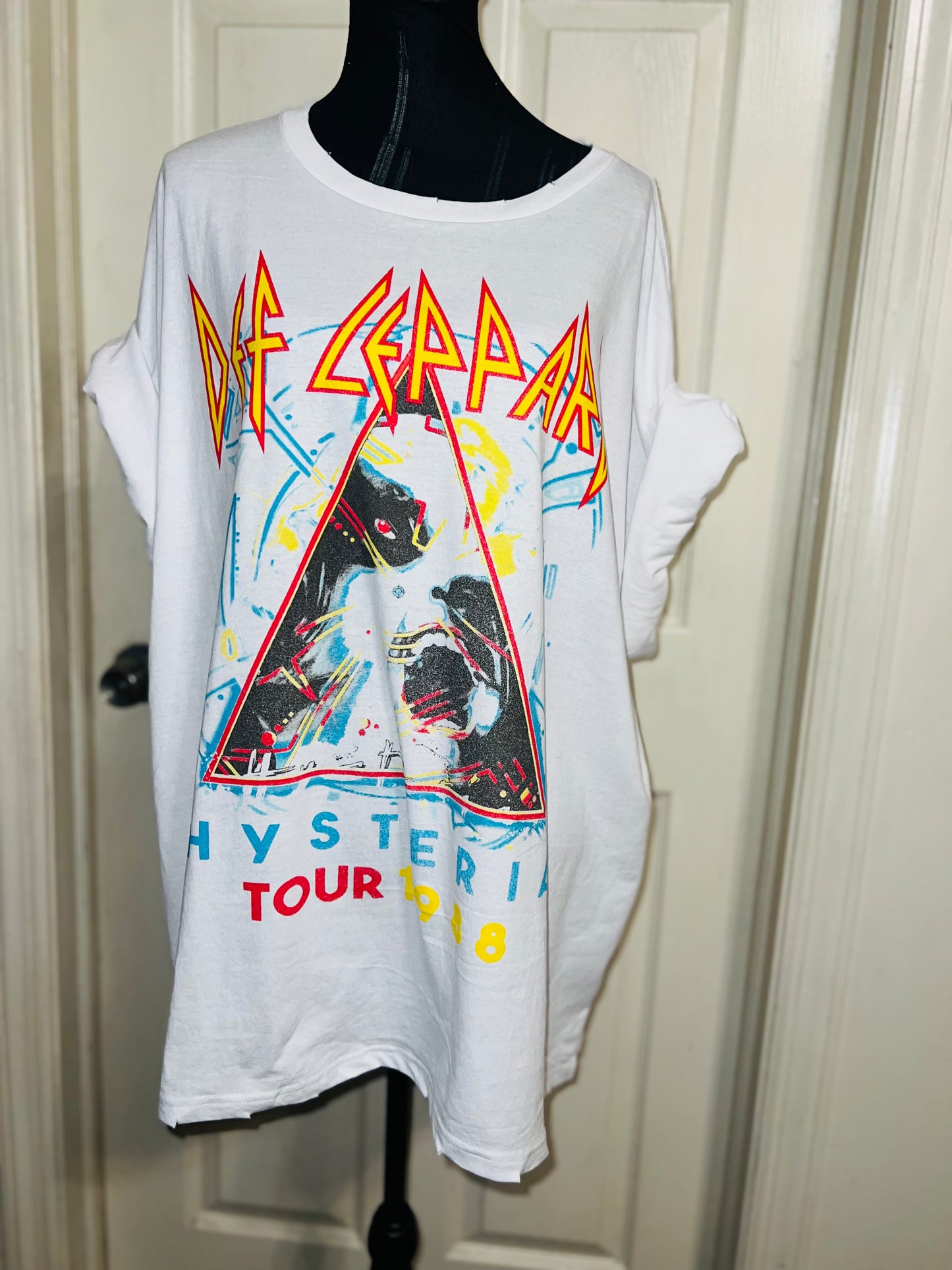 Def Leppard Double Sided Oversized Distressed Tee