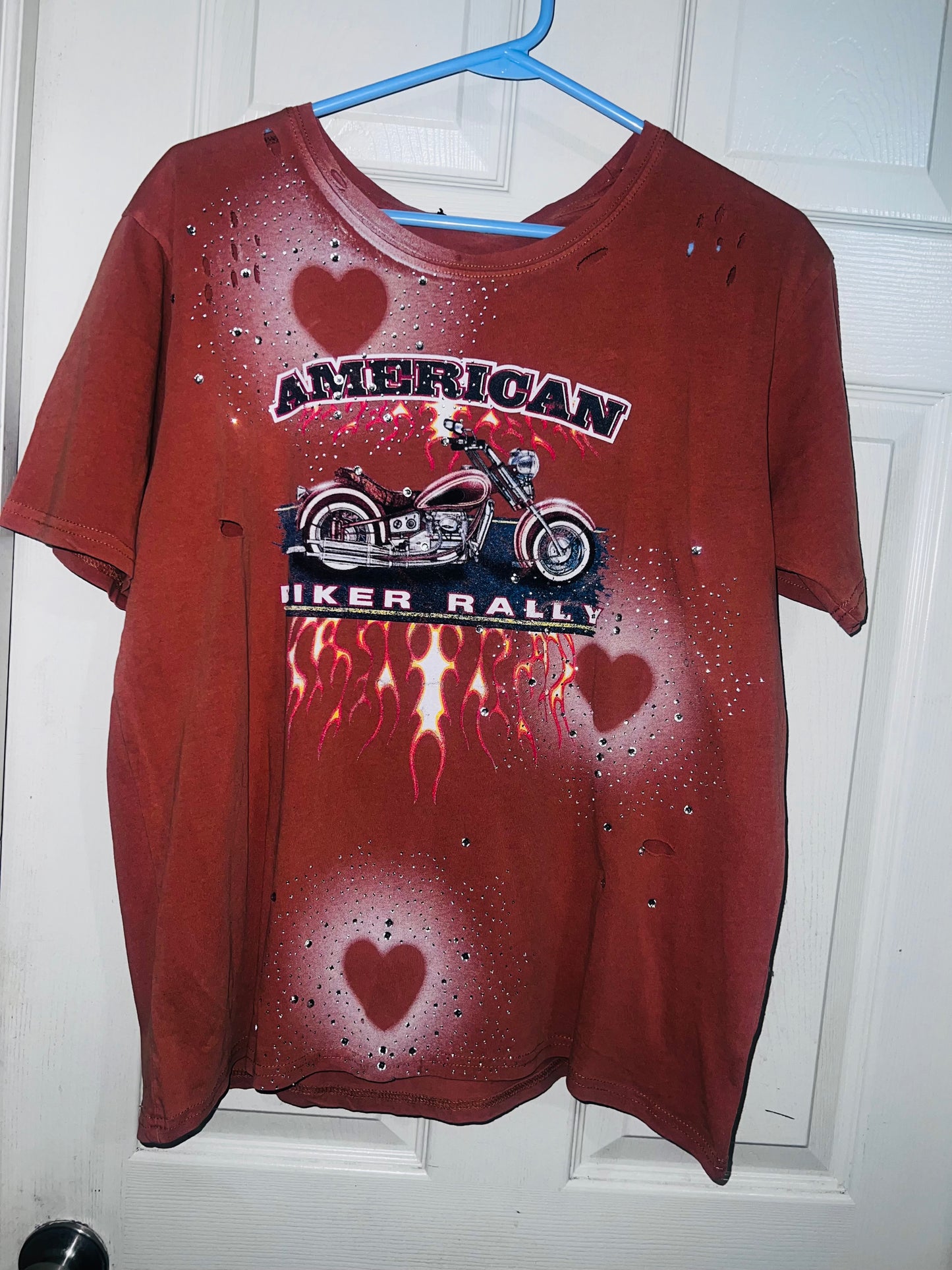 Bike Rally Oversized Distressed Double Sided Tee