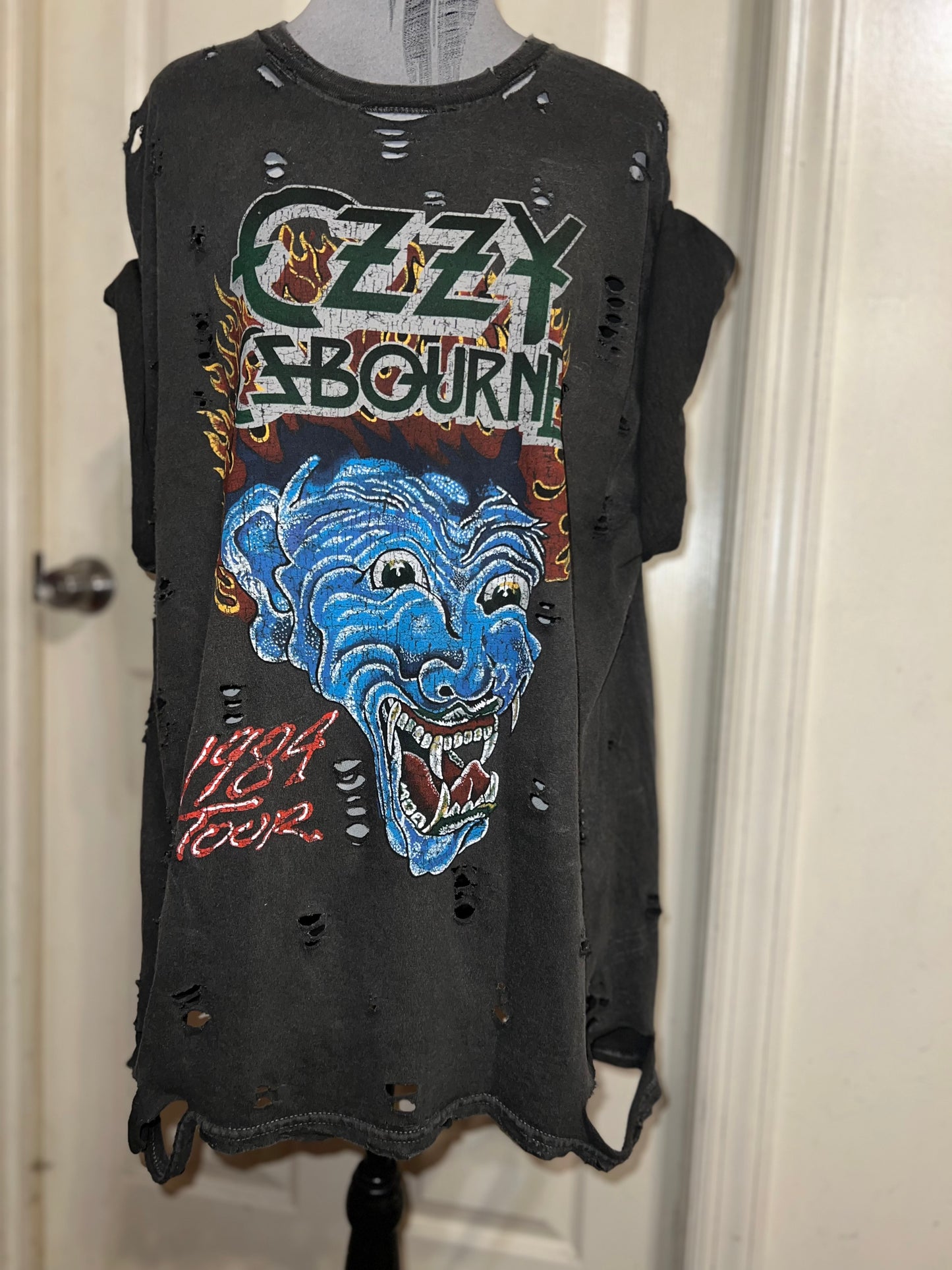 Ozzy Osbourne Double Sided Oversized Distressed Tee