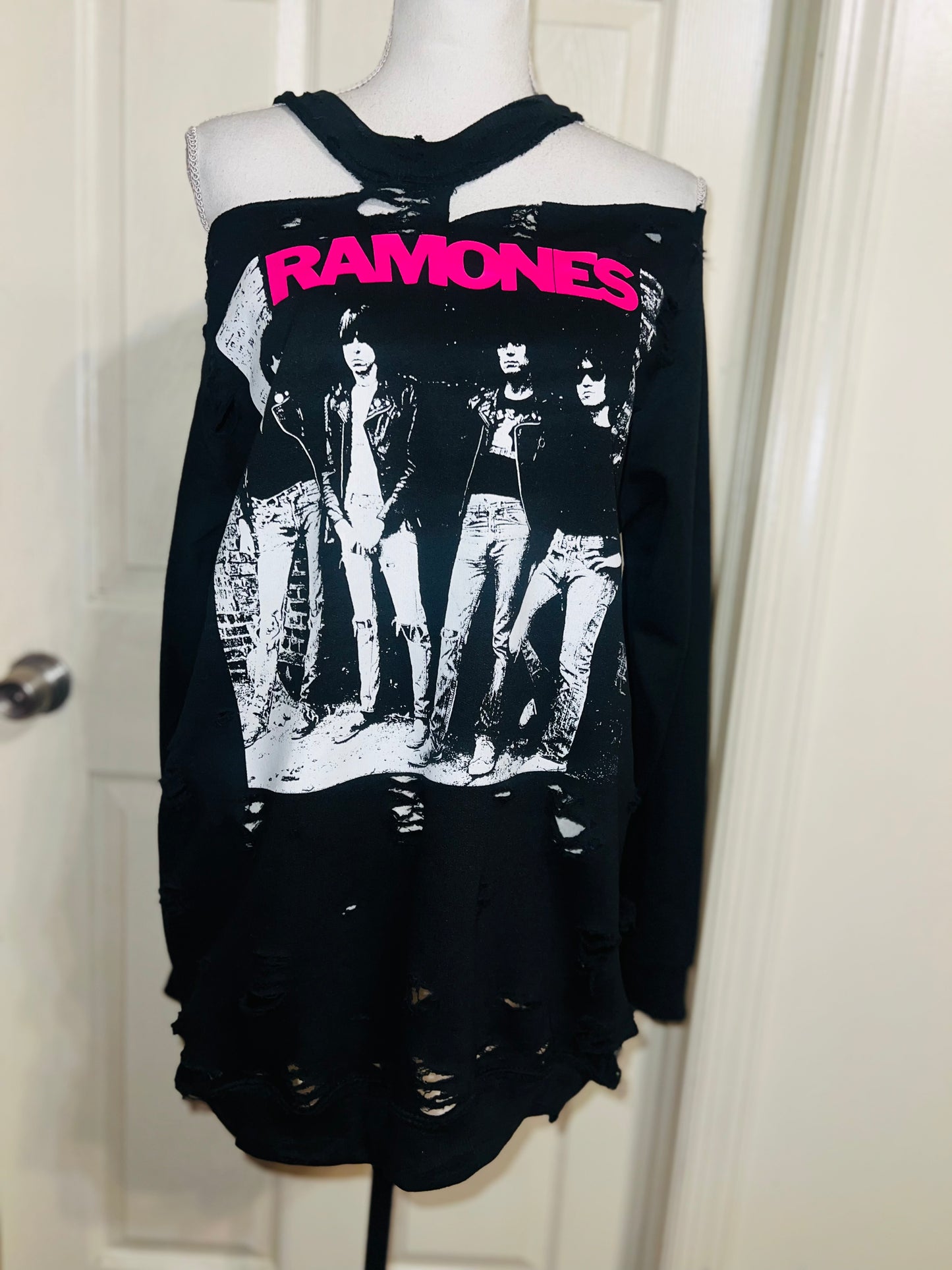Ramones Oversized Distressed Sweatshirt