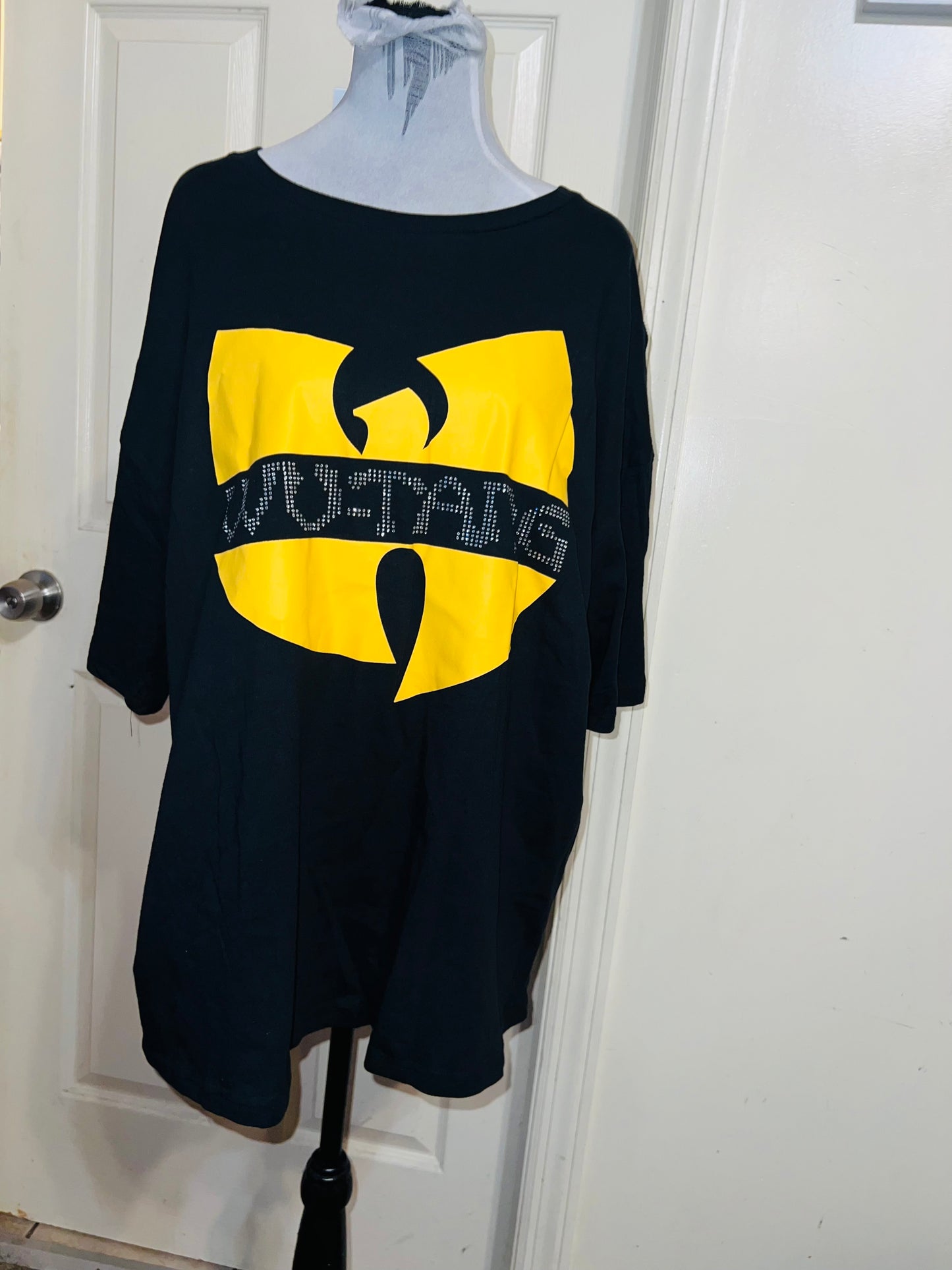 Wu-Tang Clan Rhinestone Oversized Distressed Tee