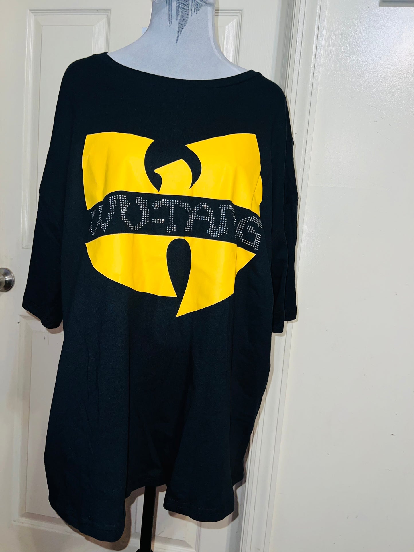 Wu-Tang Clan Rhinestone Oversized Distressed Tee