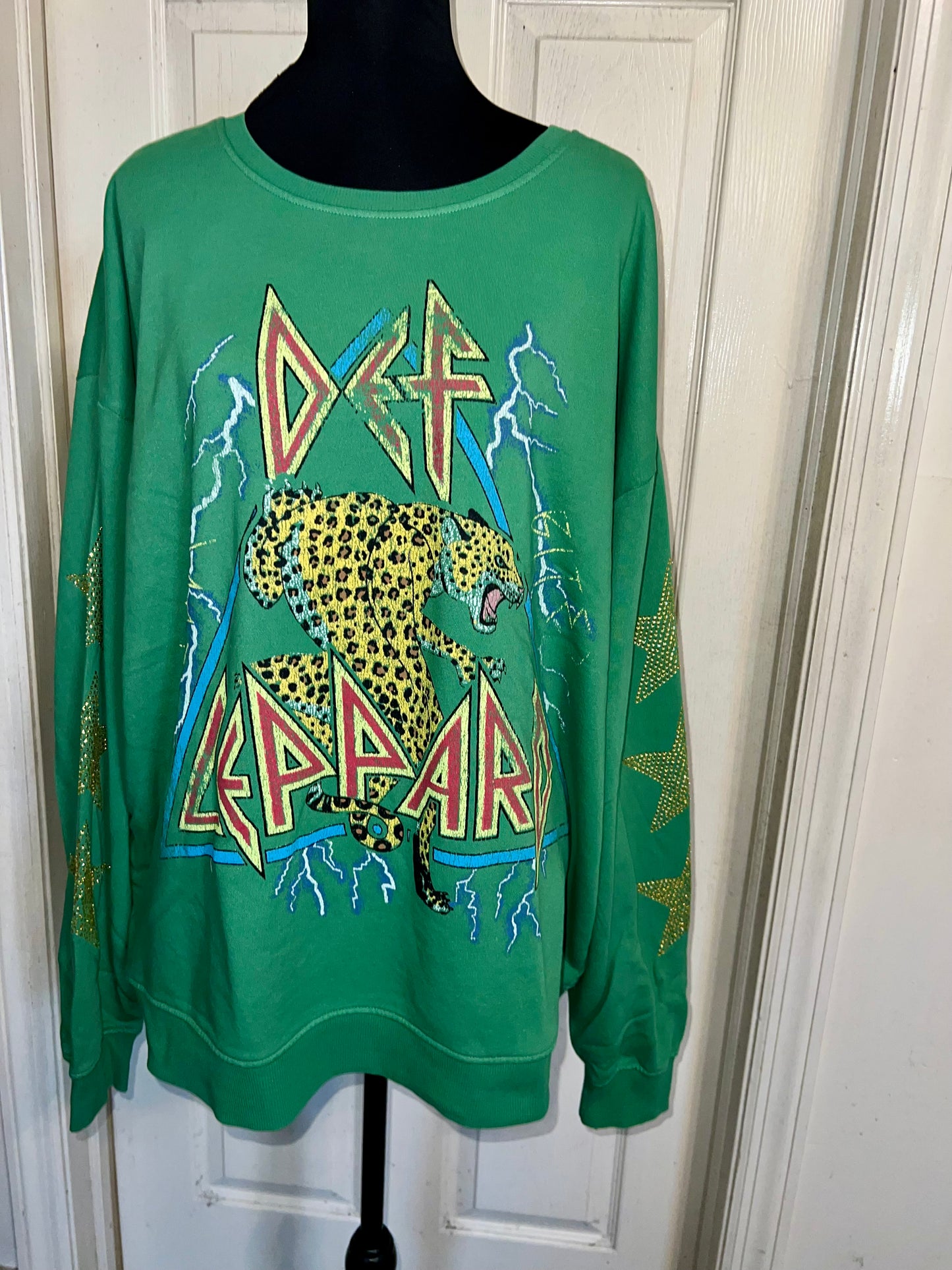 Def Leppard Oversized Distressed Sweatshirt