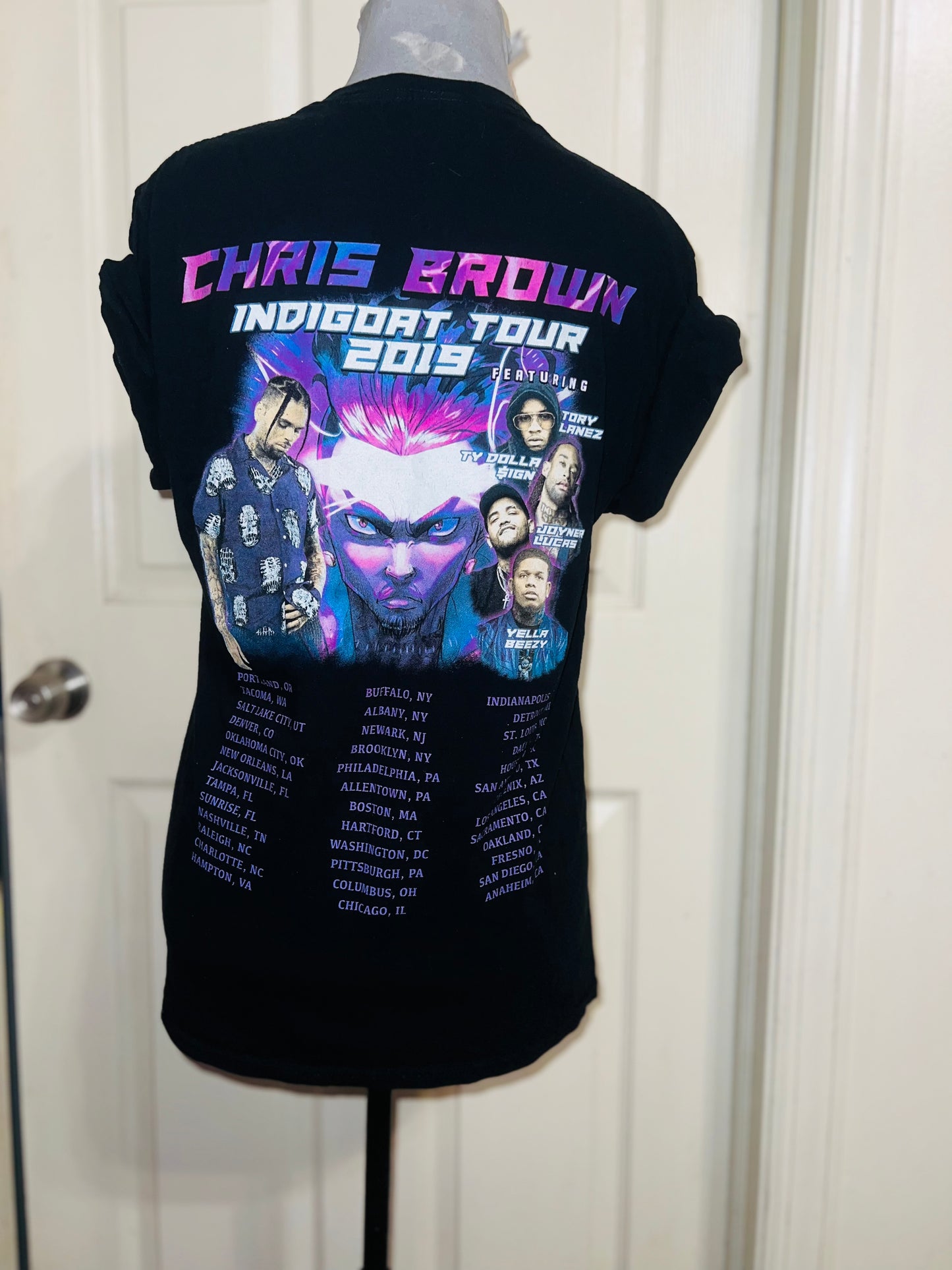 Chris Brown 2019 Double Sided Tour Distressed Tee