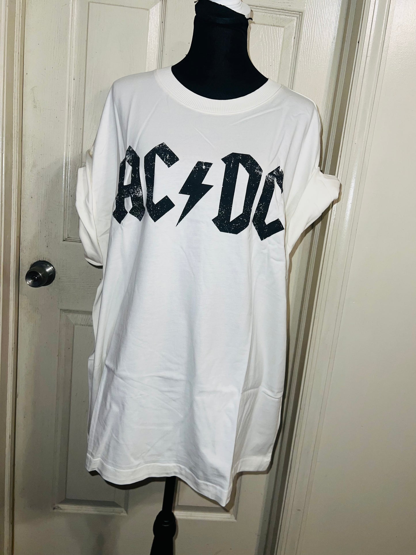 AC/DC Oversized Distressed Tee