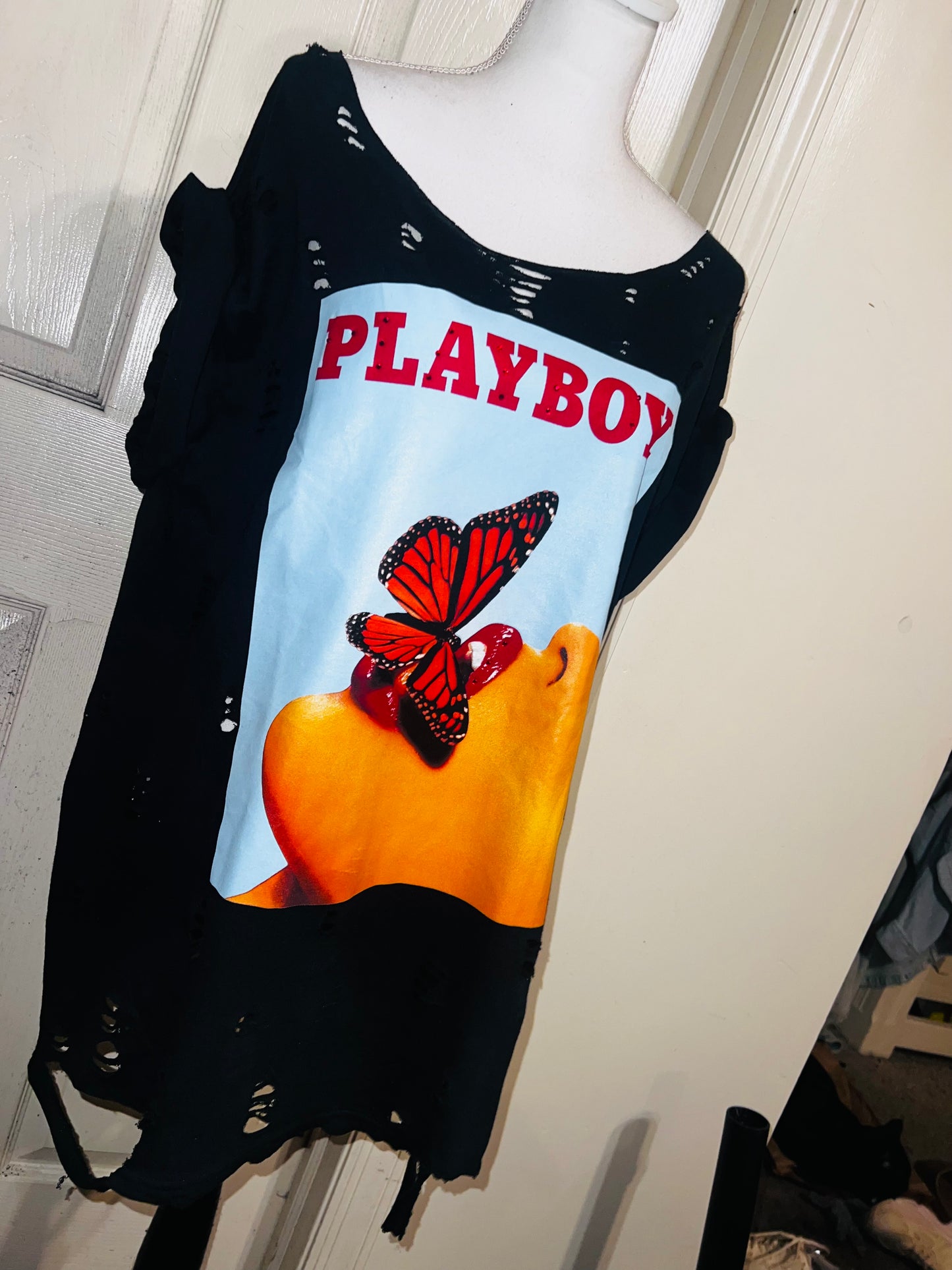 Playboy Oversized Distressed Tee