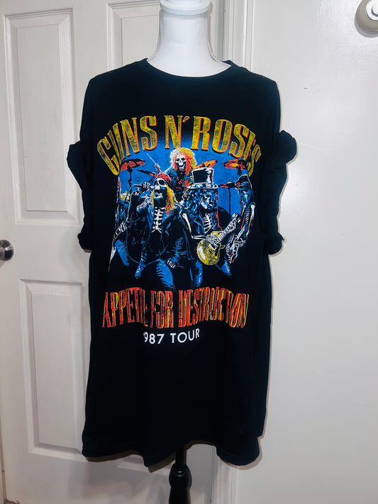 Guns N’ Roses Double Sided Oversized Distressed Tee
