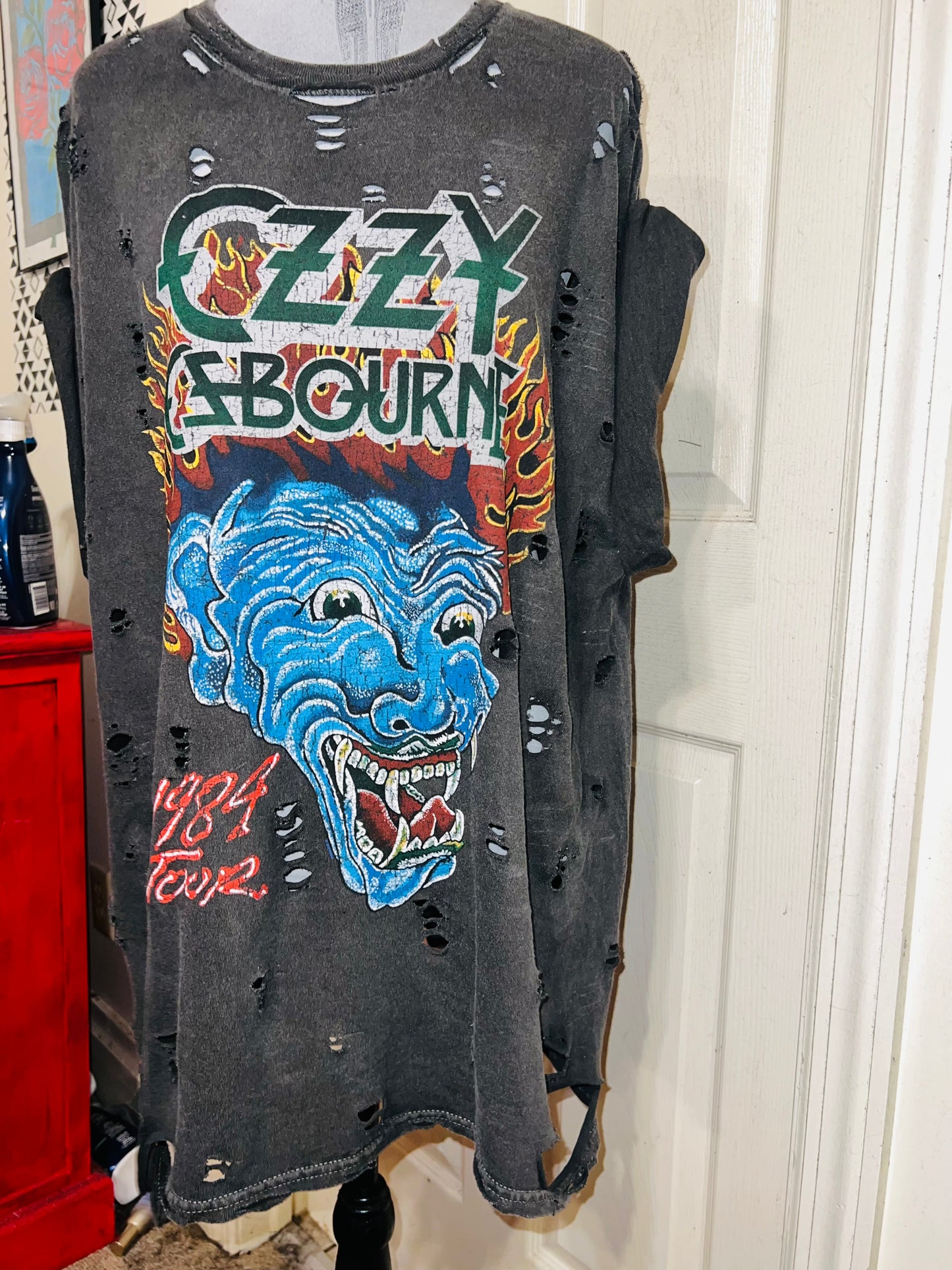 Ozzy Osbourne Double Sided Oversized Distressed Tee
