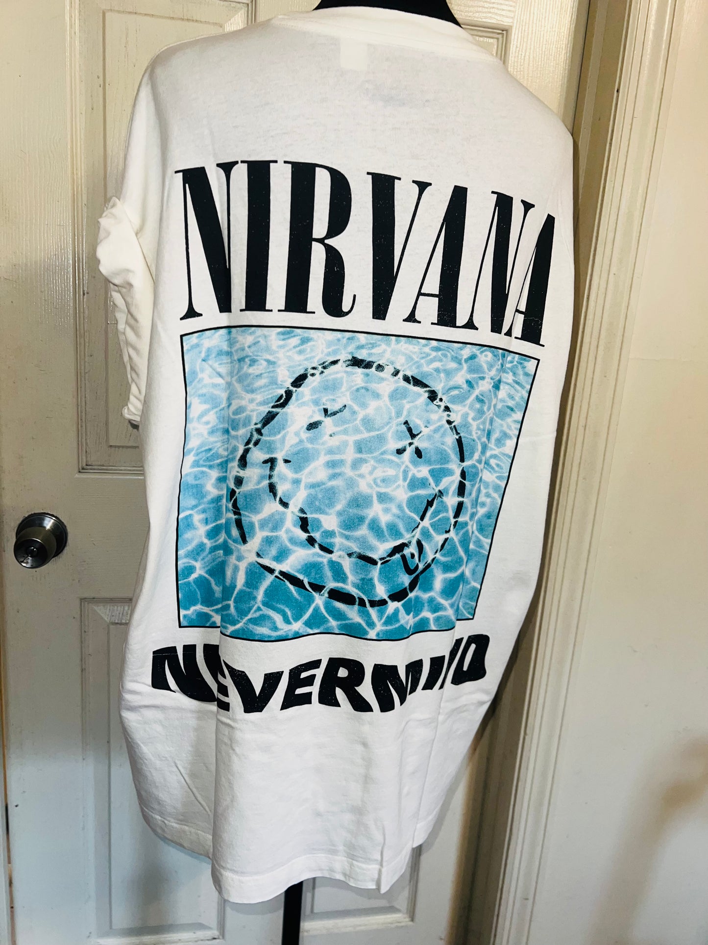 Nirvana Double Sided Oversized Distressed Tee