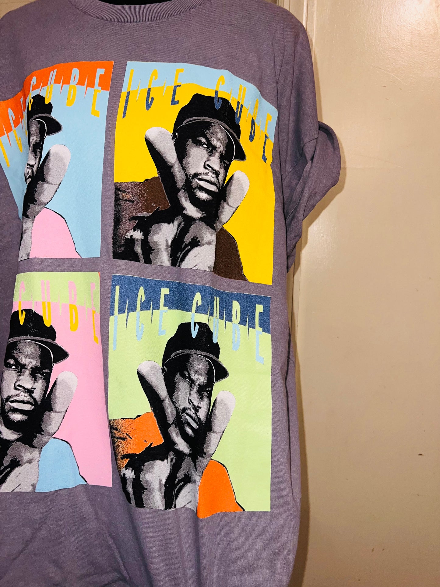 Ice Cube Warhol Pop Art Oversized Distressed Tee