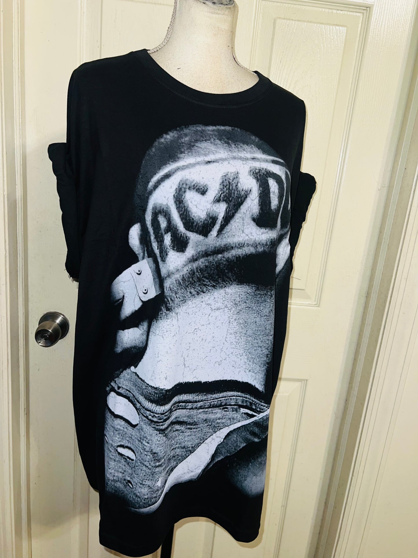 AC/DC Oversized Distressed Tee