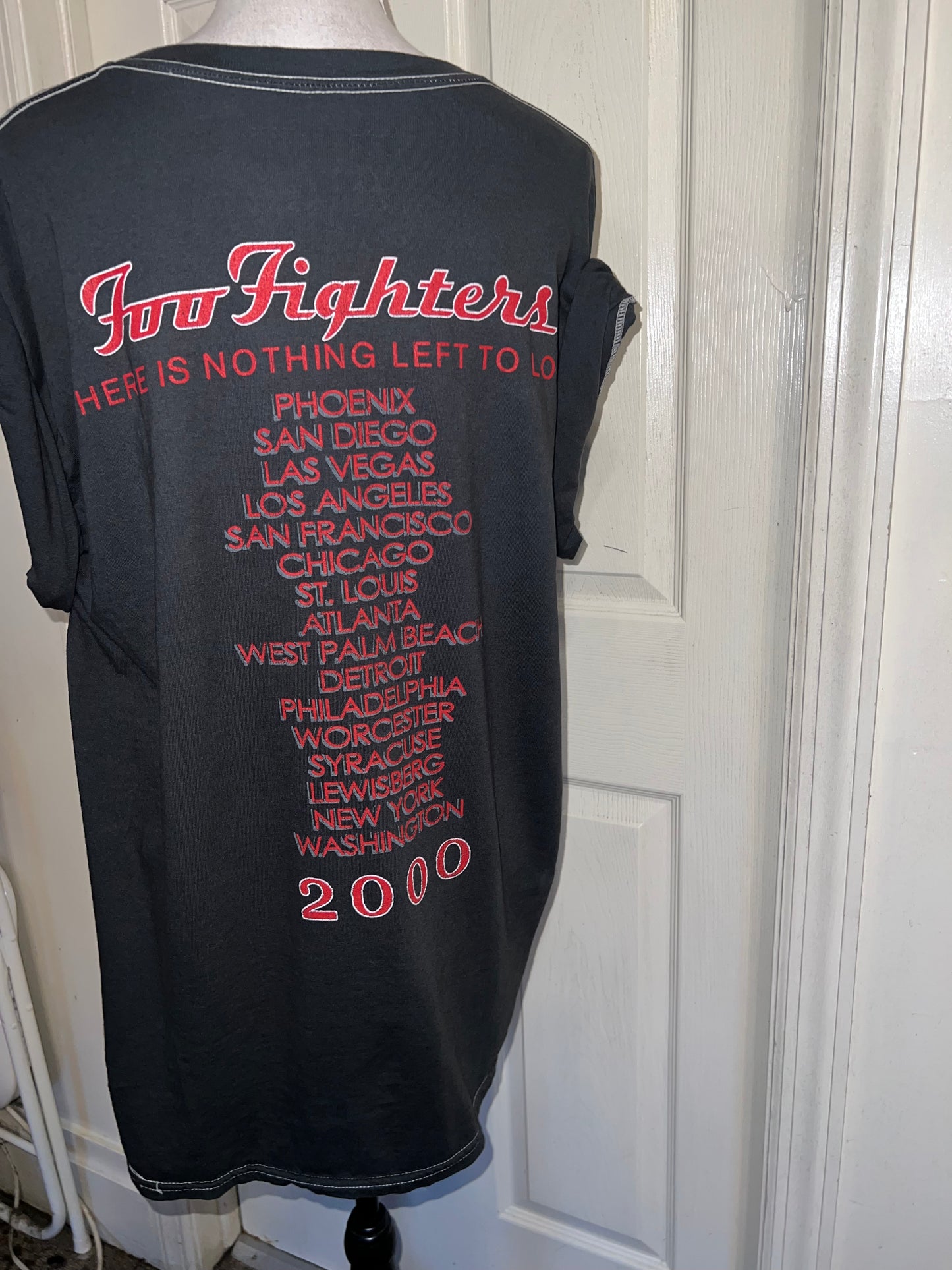 Foo Fighters Double Sided Oversized Distressed Tee
