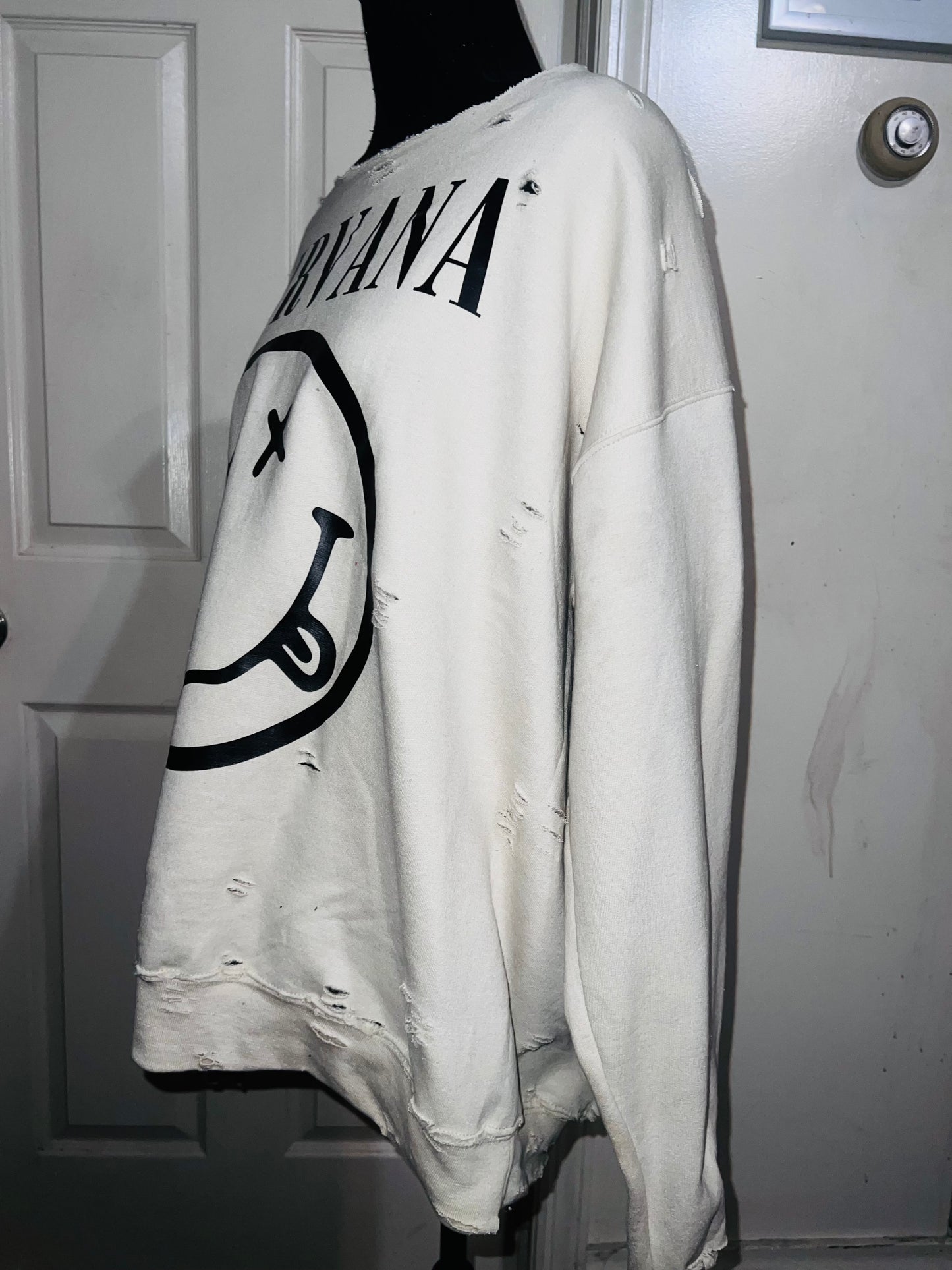 Nirvana Oversized Distressed Sweatshirt