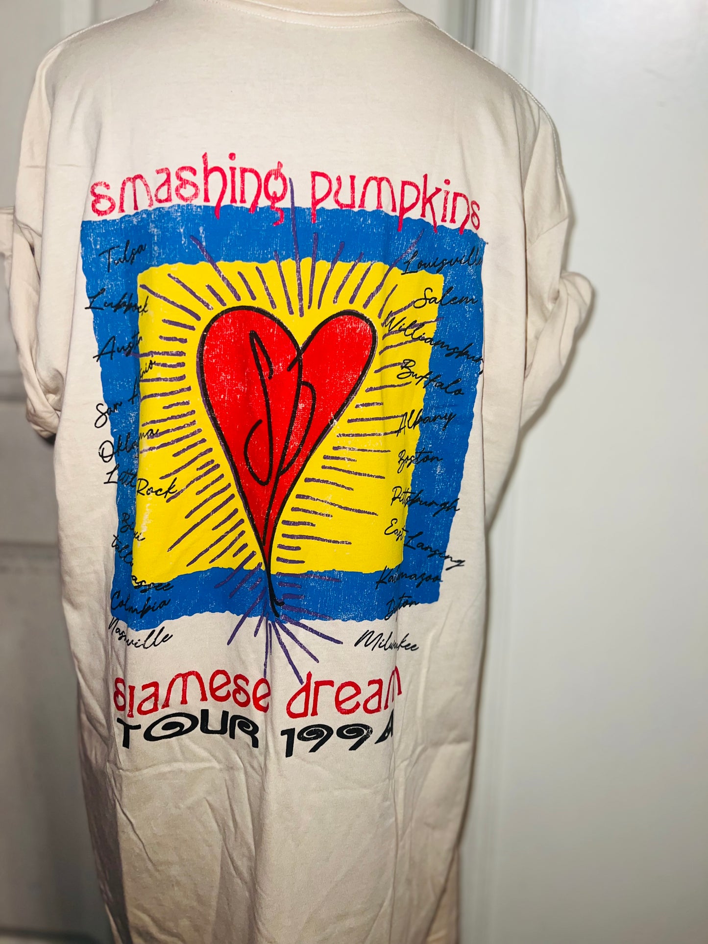 The Smashing Pumpkins Double Sided Oversized Distressed Tee