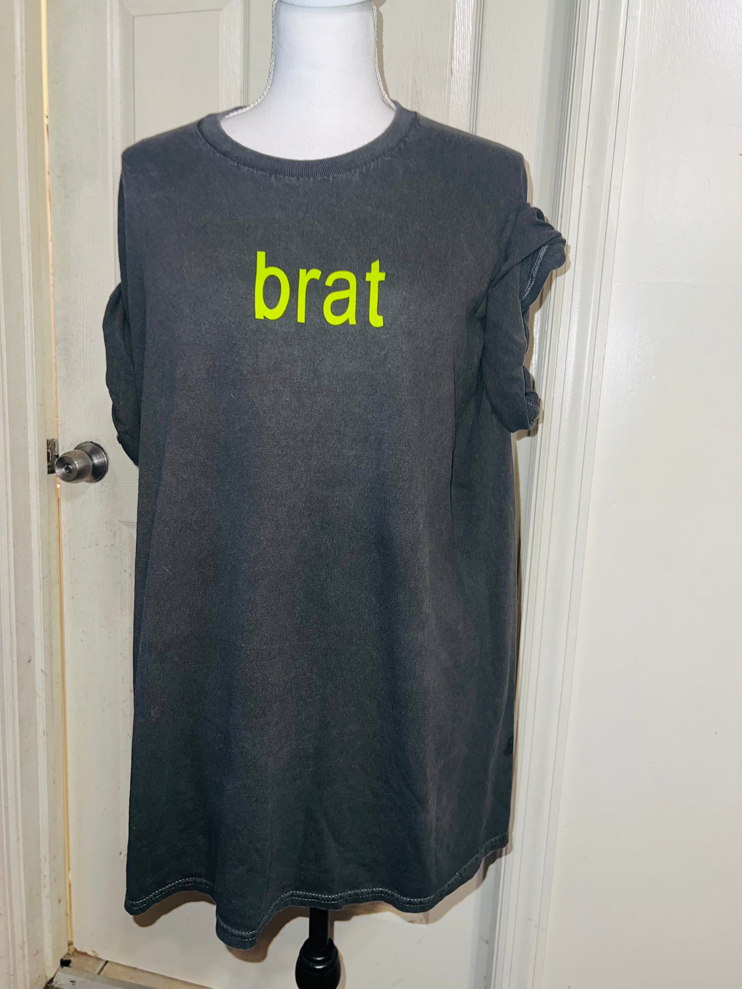 Charli XCX brat Double Sided Oversized Distressed Tee
