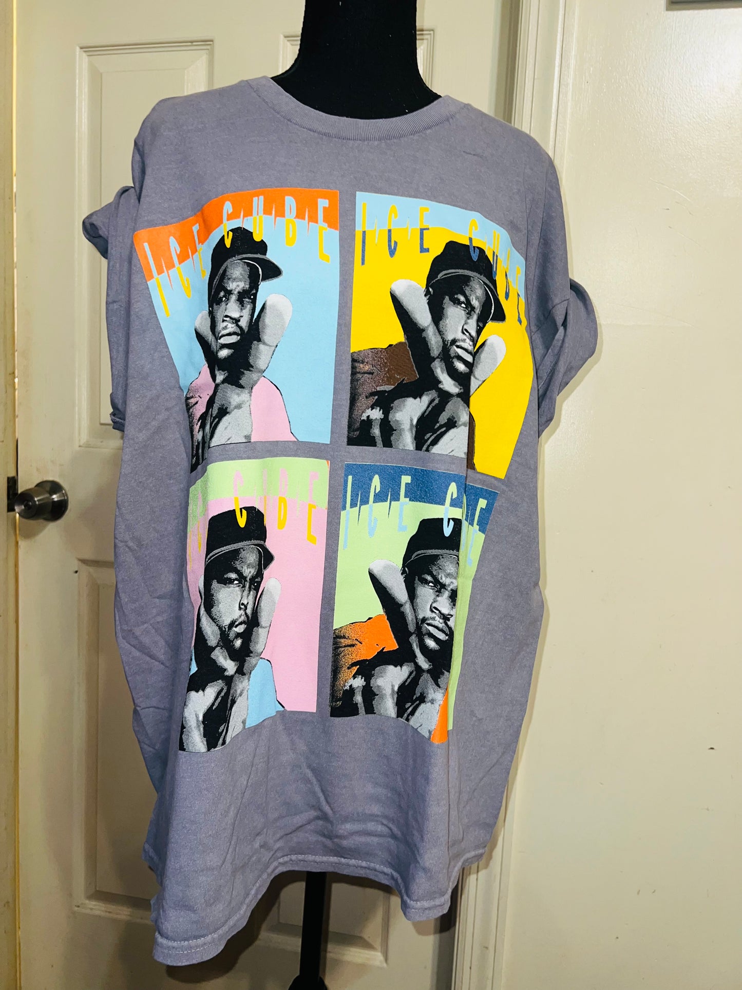 Ice Cube Warhol Pop Art Oversized Distressed Tee