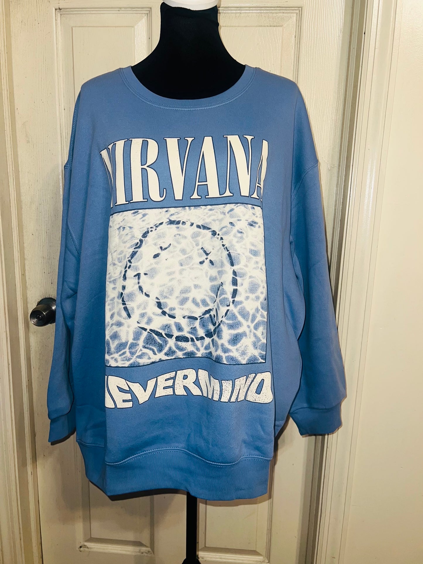 Nirvana Double Sided Oversized Distressed Sweatshirt
