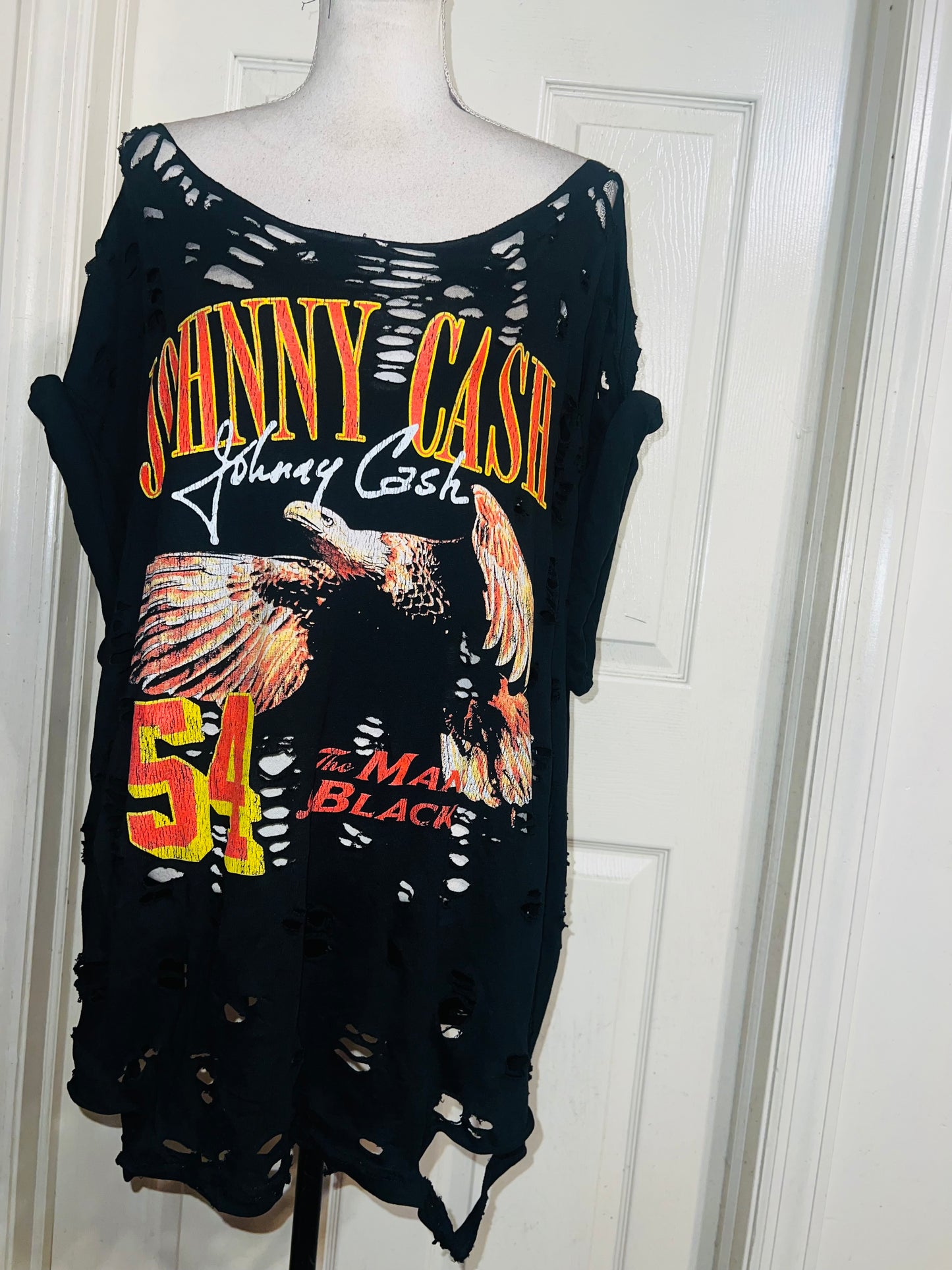 Johnny Cash Double Sided Oversized Distressed Tee