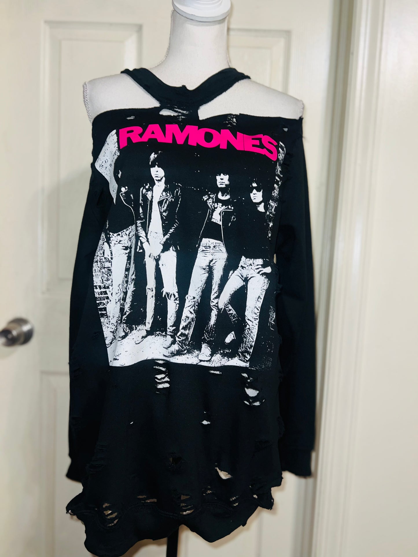 Ramones Oversized Distressed Sweatshirt