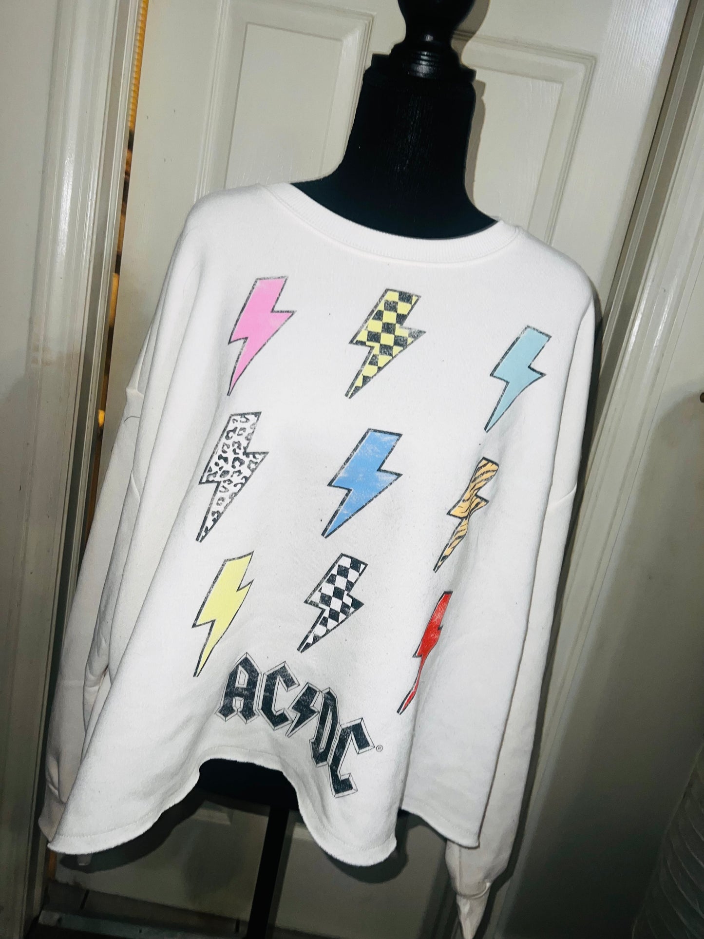 AC/DC Oversized Cropped Sweatshirt
