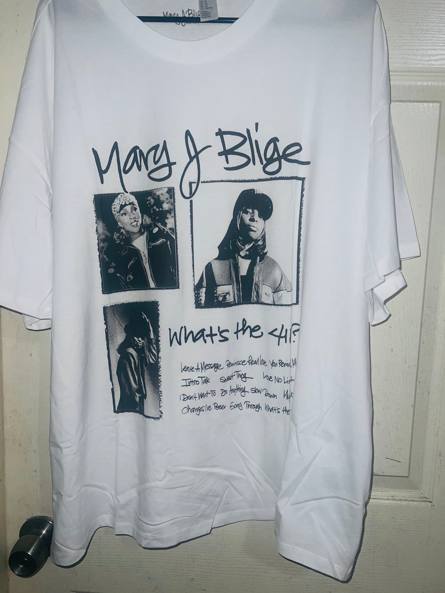 Mary J. Blige Oversized Distressed Tee