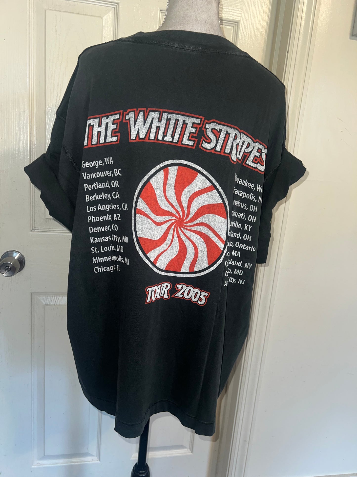 The White Stripes Double Sided Oversized Distressed Tee