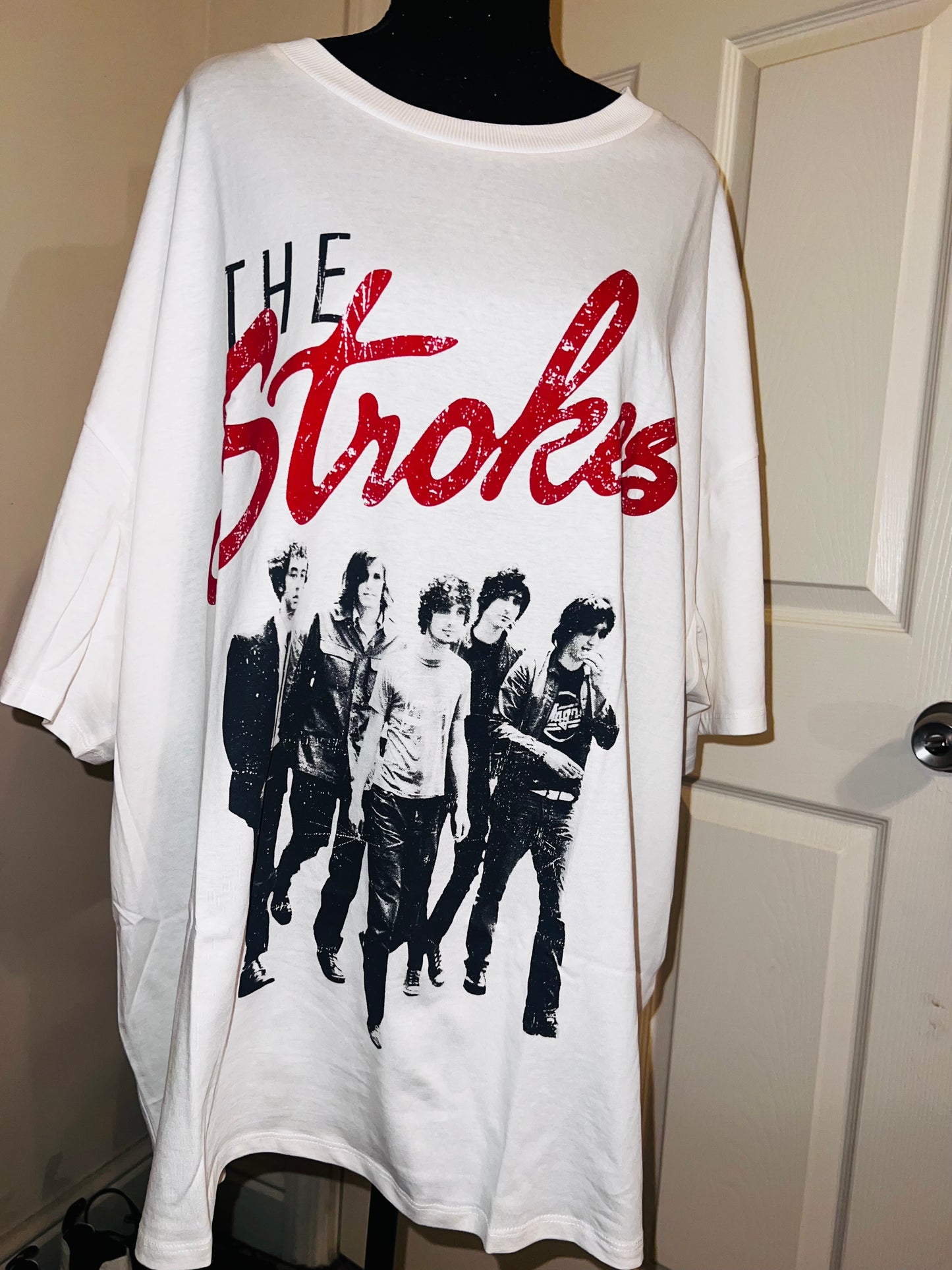 The Strokes Oversized Distressed Tee