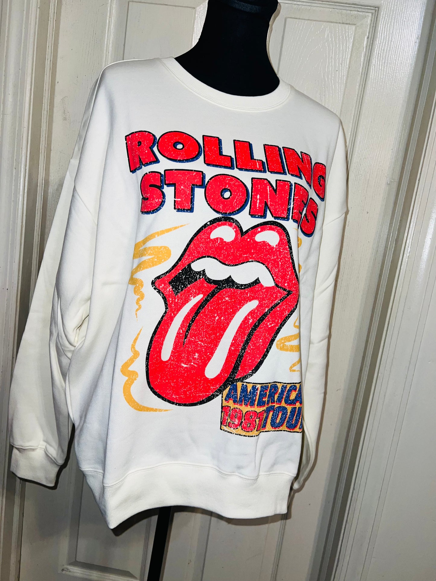 The Rolling Stones Oversized Distressed Sweatshirt