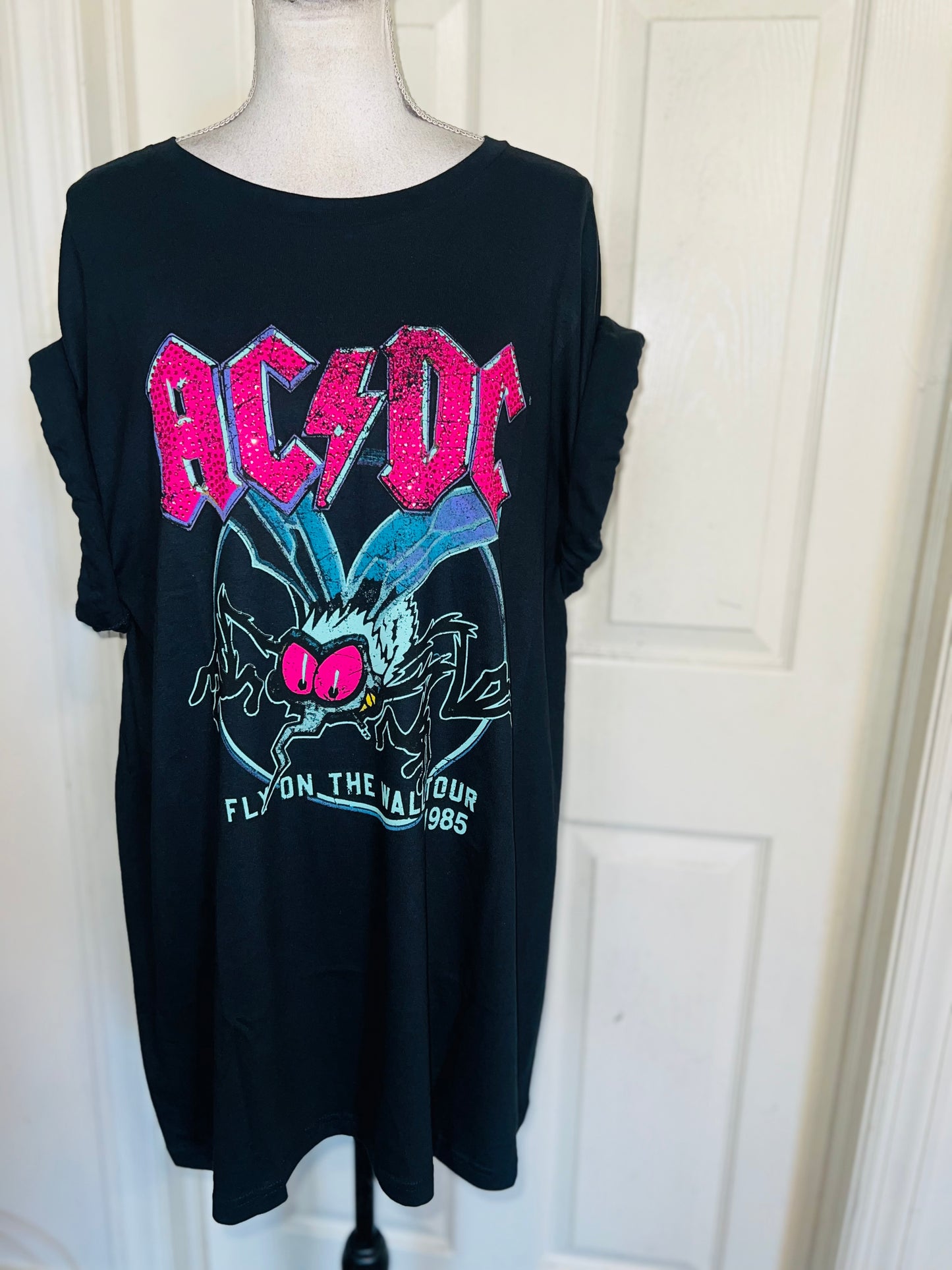 AC/DC Oversized Distressed Tee
