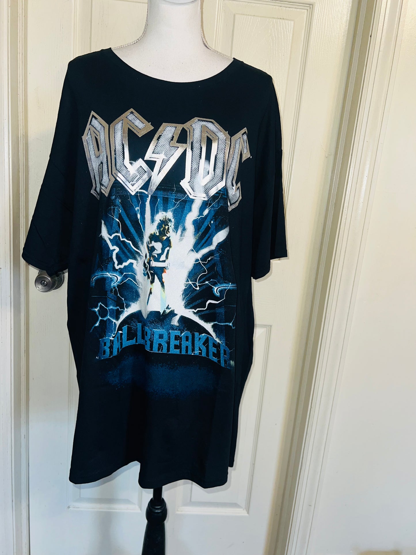 AC/DC Double Sided Oversized Distressed Tee