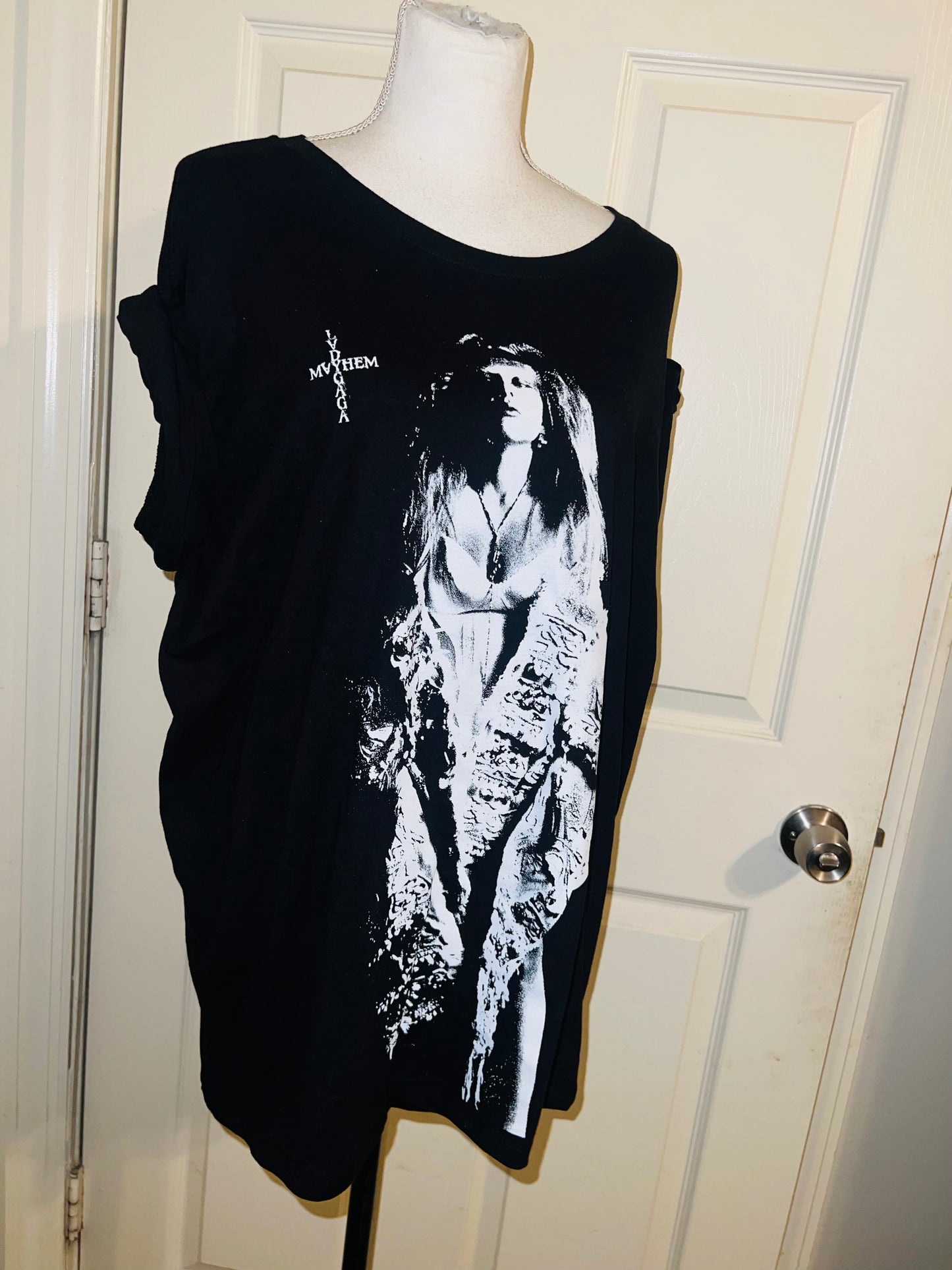 Lady Gaga Oversized Distressed Tee