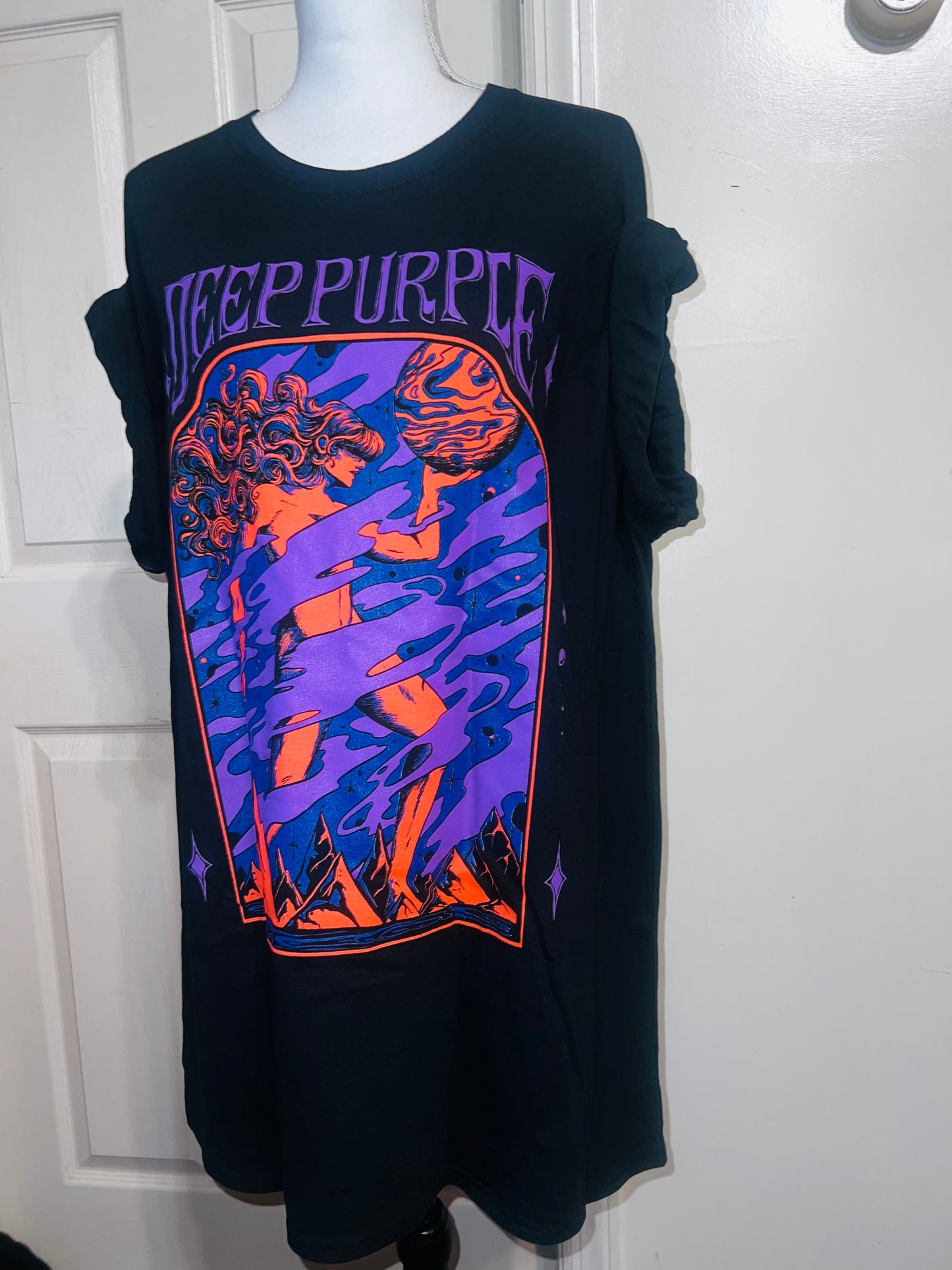 Deep Purple Oversized Distressed Tee