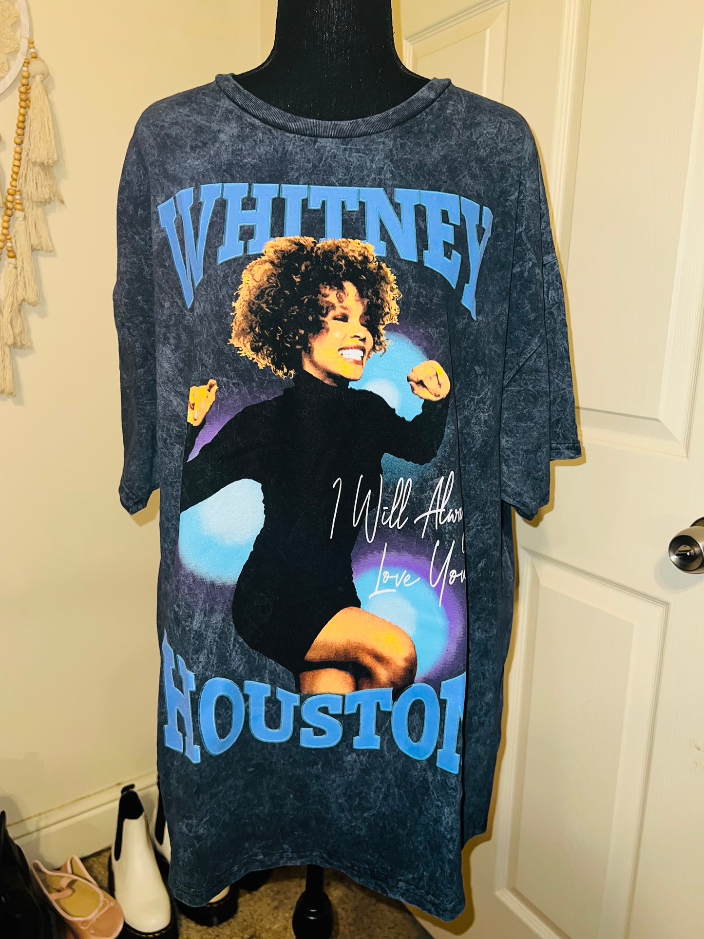 Whitney Houston Oversized Distressed Tee