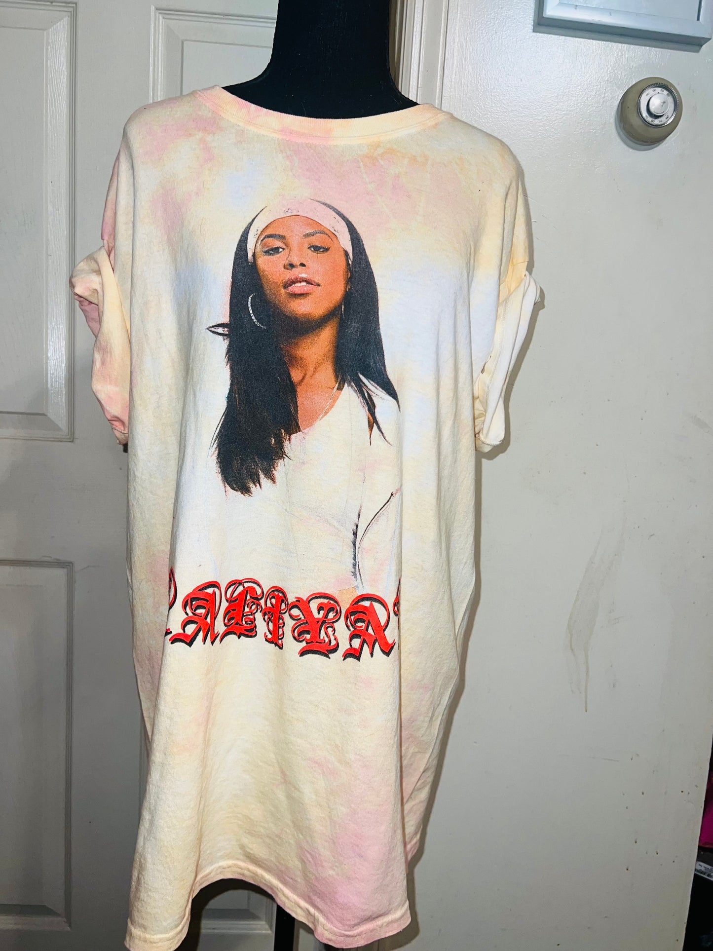 Aaliyah Tie Dye Oversized Distressed Tee