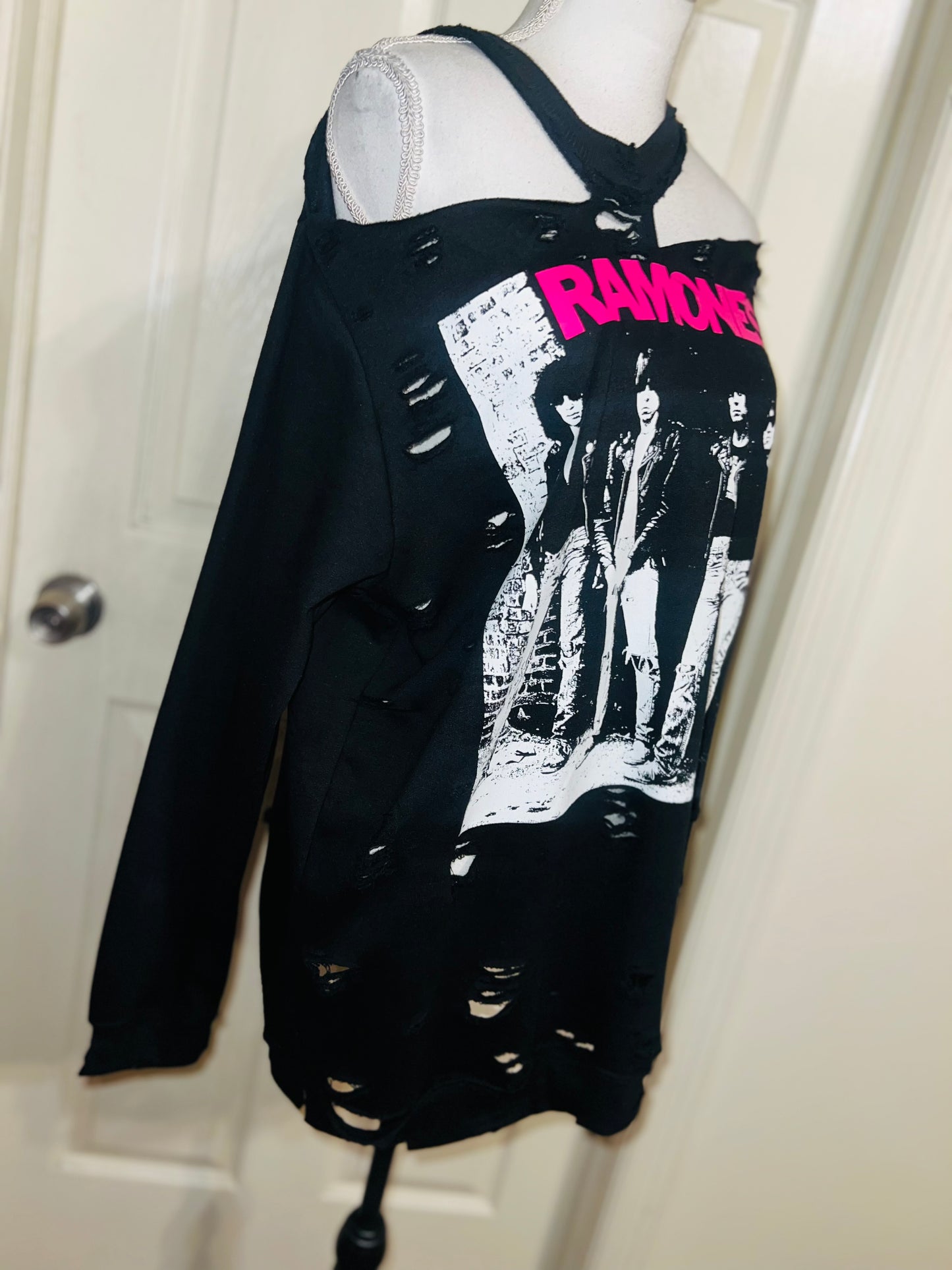 Ramones Oversized Distressed Sweatshirt