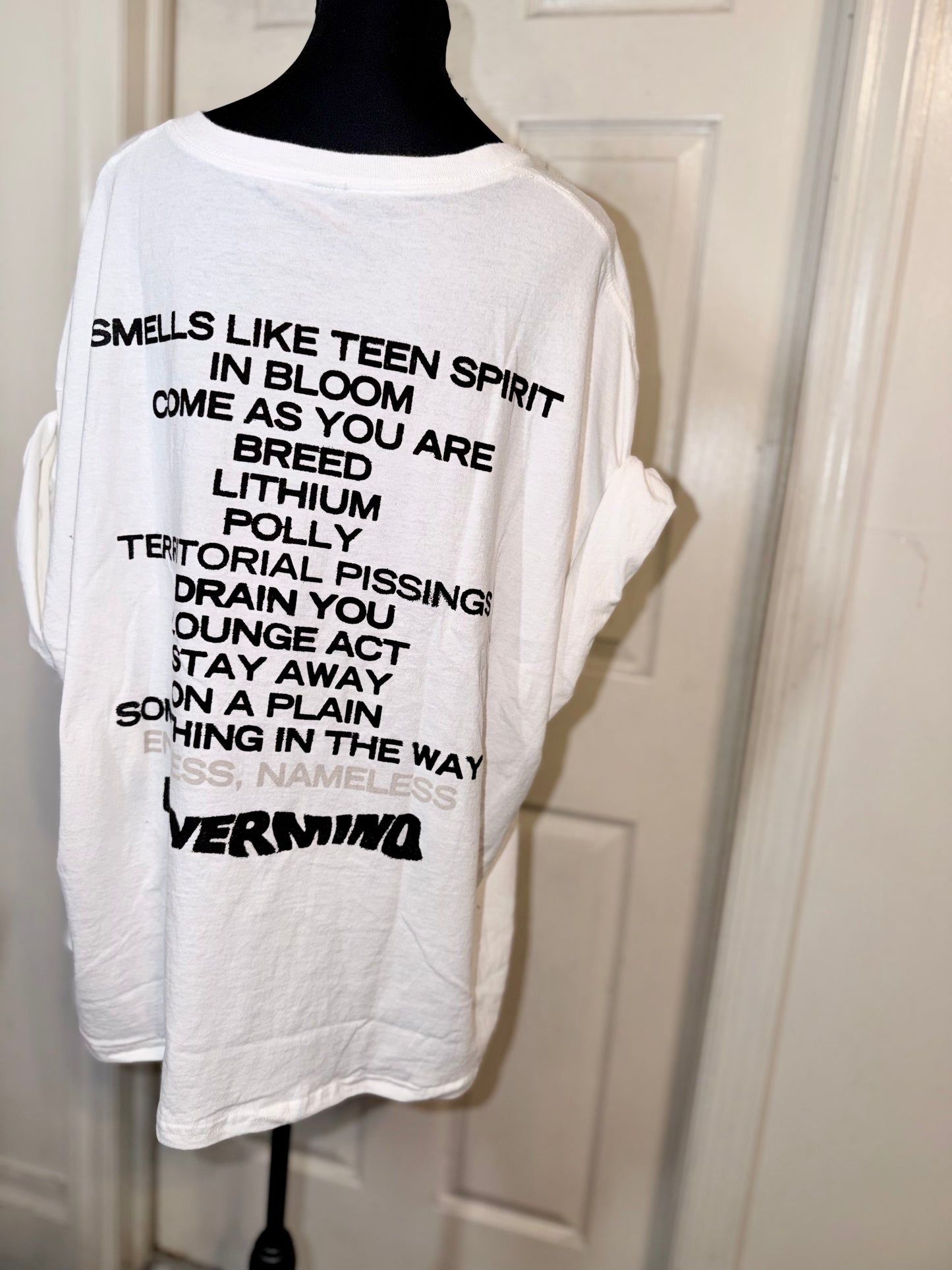 Nirvana Double Sided Oversized Distressed Tee