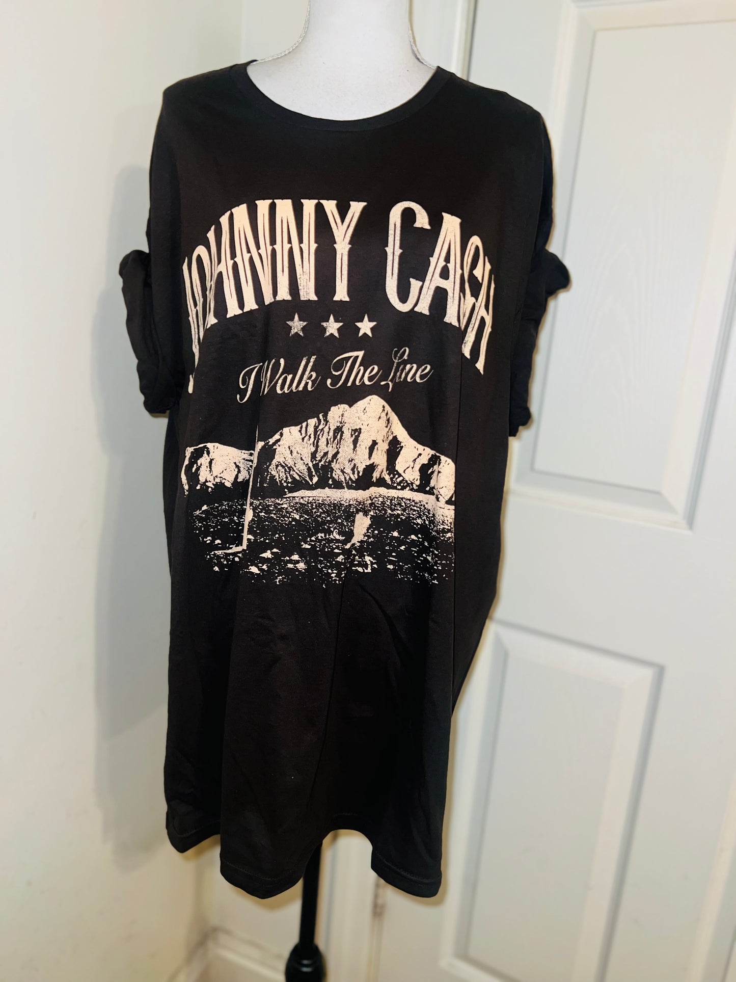 Johnny Cash Oversized Distressed Tee