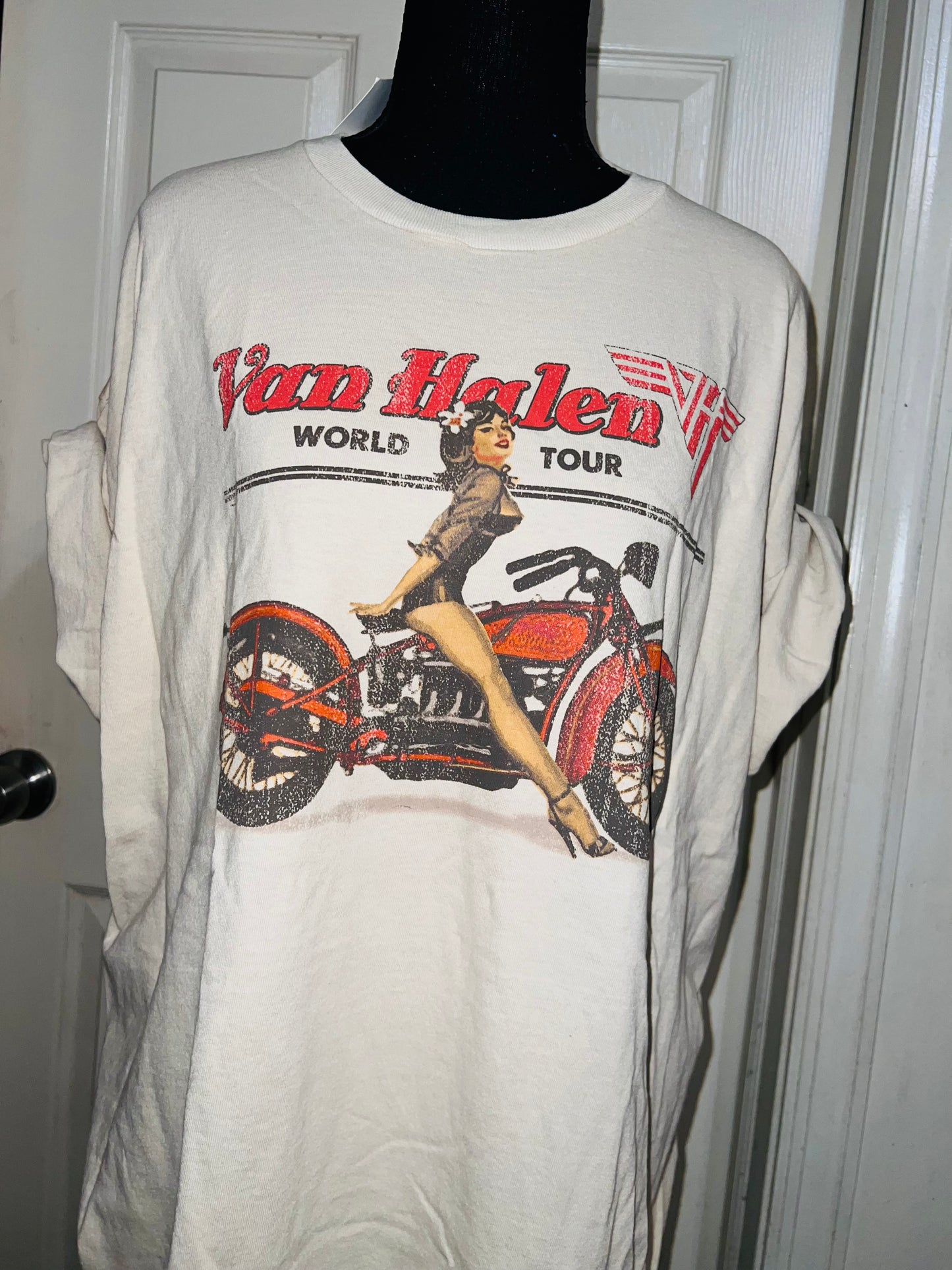 Van Halen Motorcycle Pin Up Oversized Tee