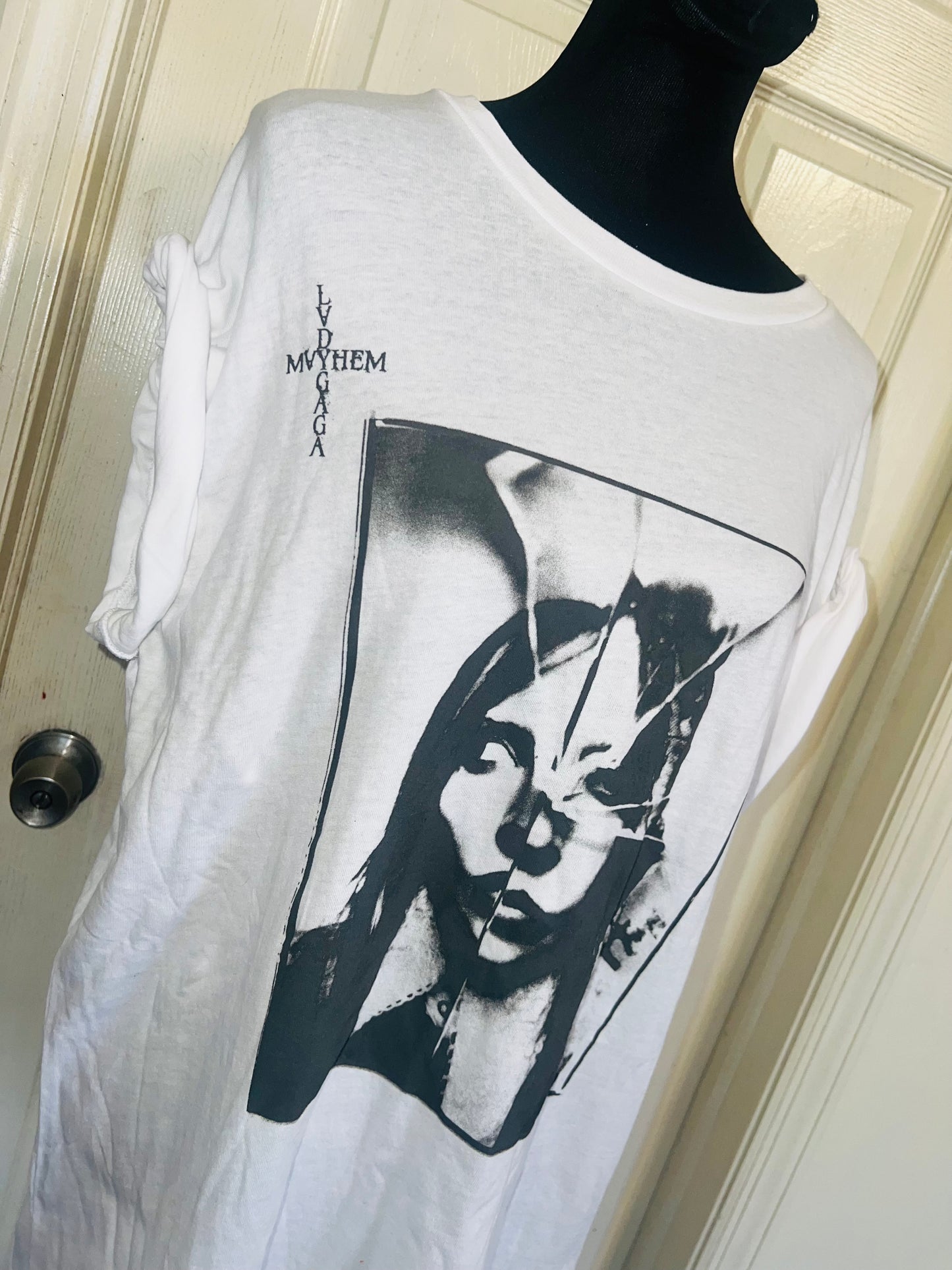 Lady Gaga Oversized Distressed Tee