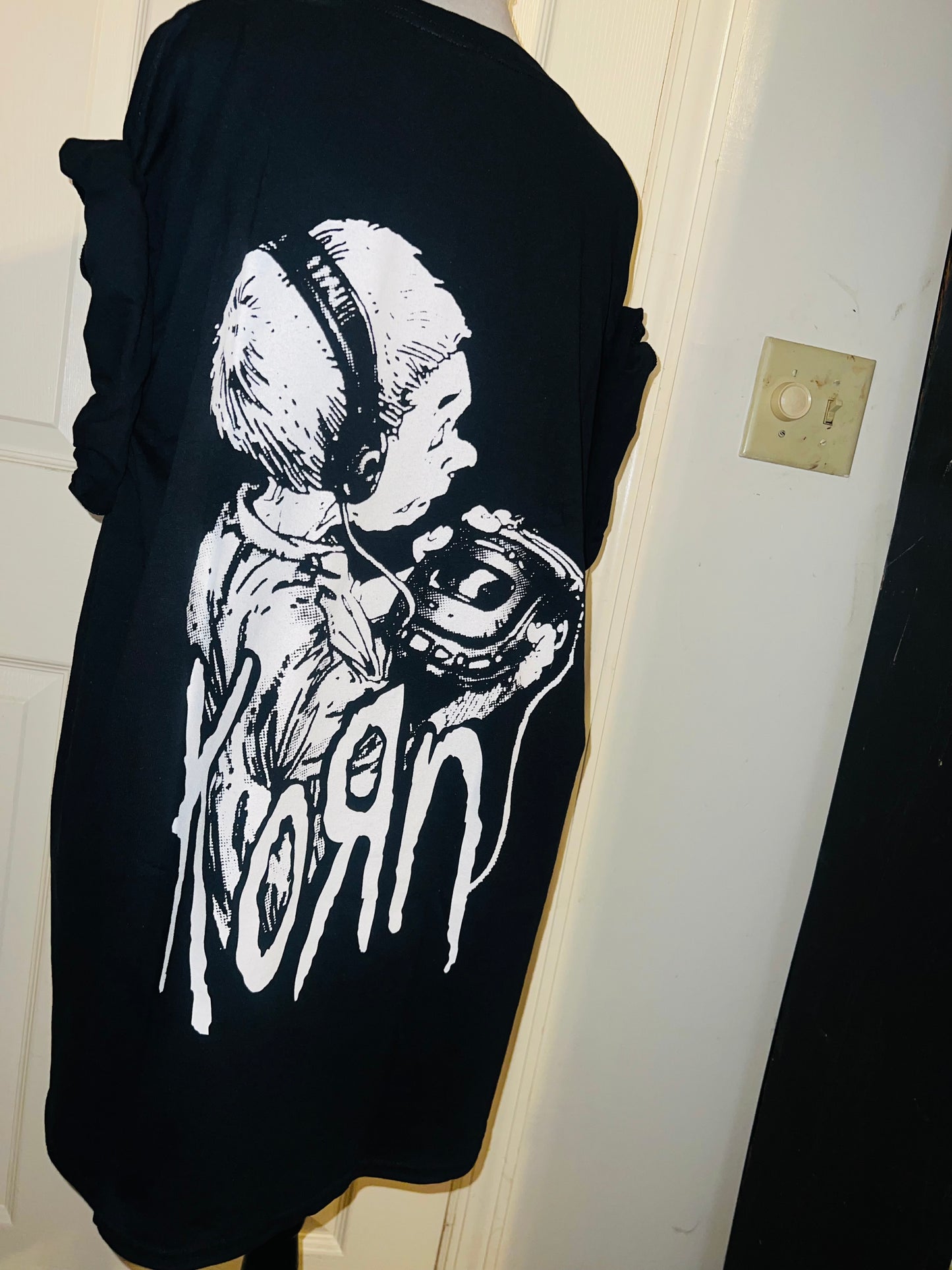 Korn Double Sided Oversized Distressed Tee