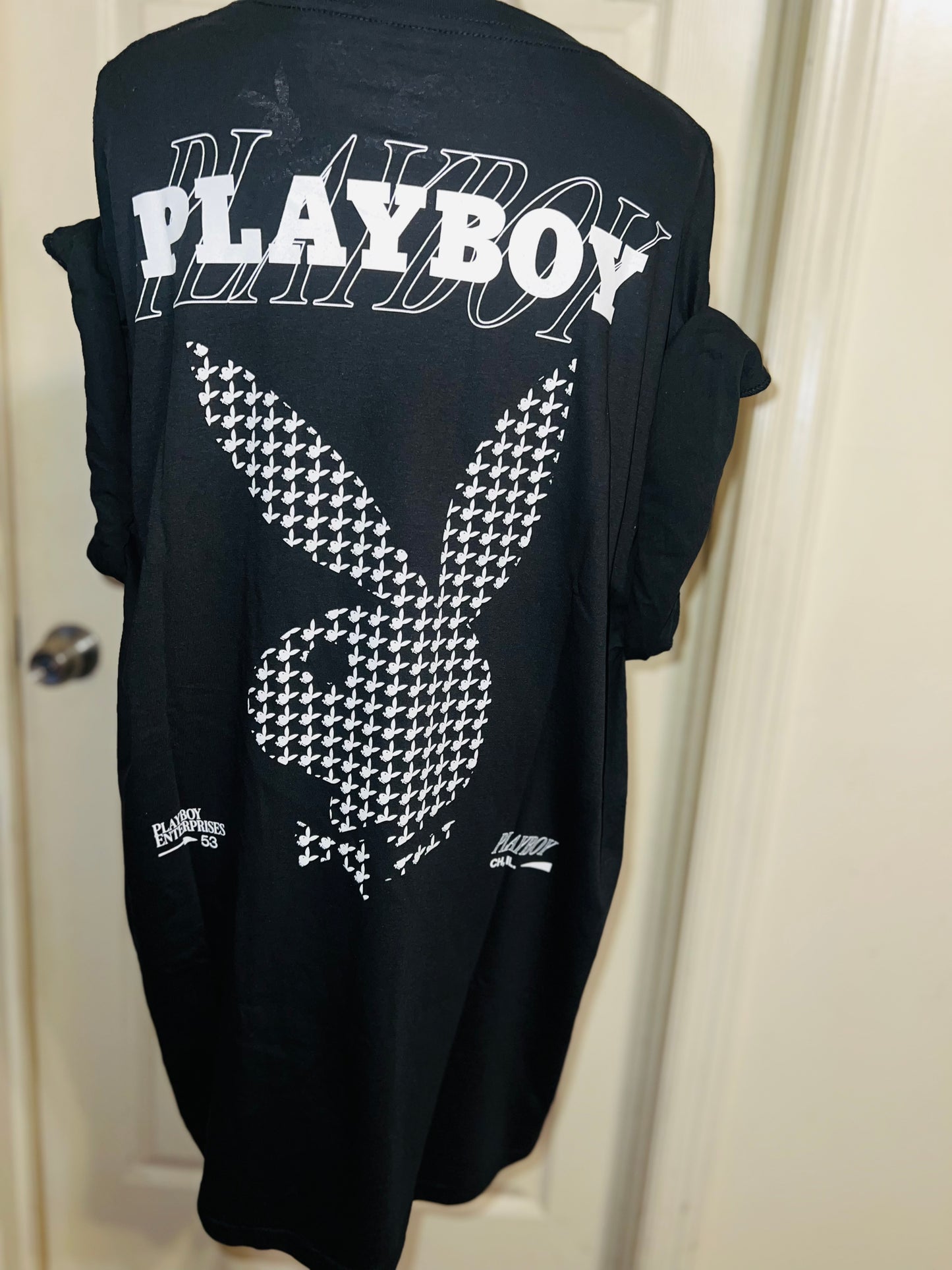 Playboy Double Sides Oversized Distressed Tee