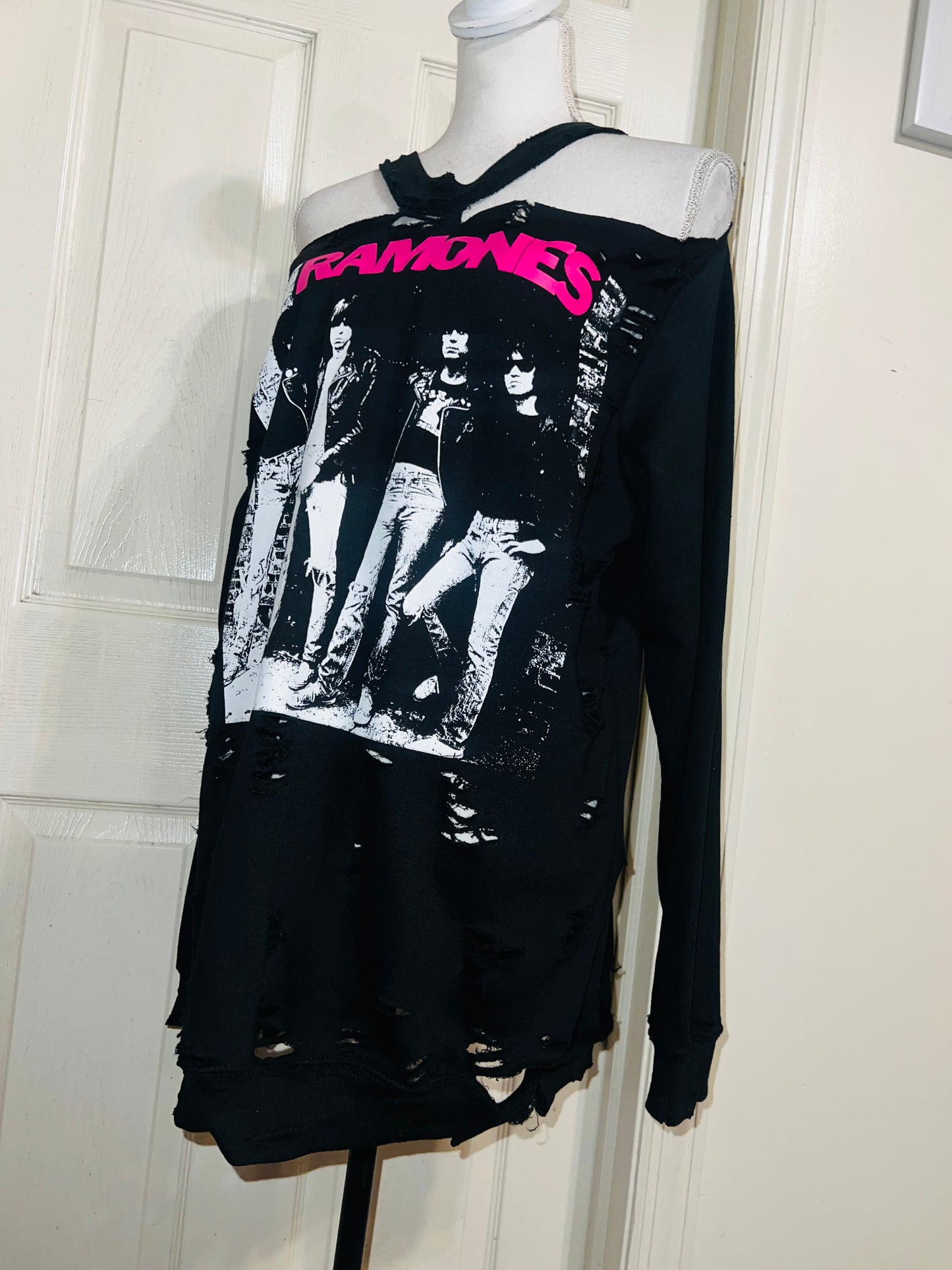 Ramones Oversized Distressed Sweatshirt