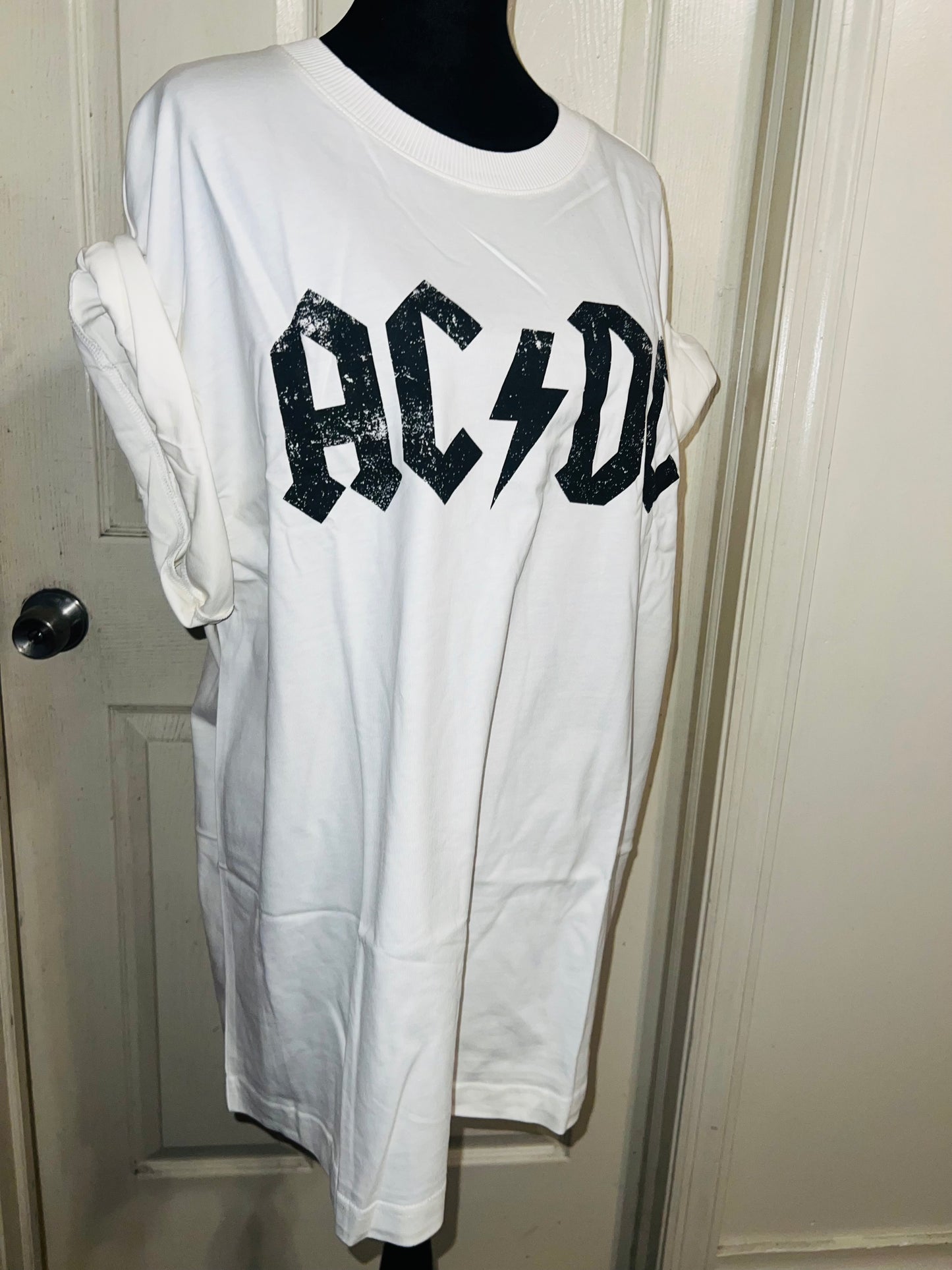AC/DC Oversized Distressed Tee