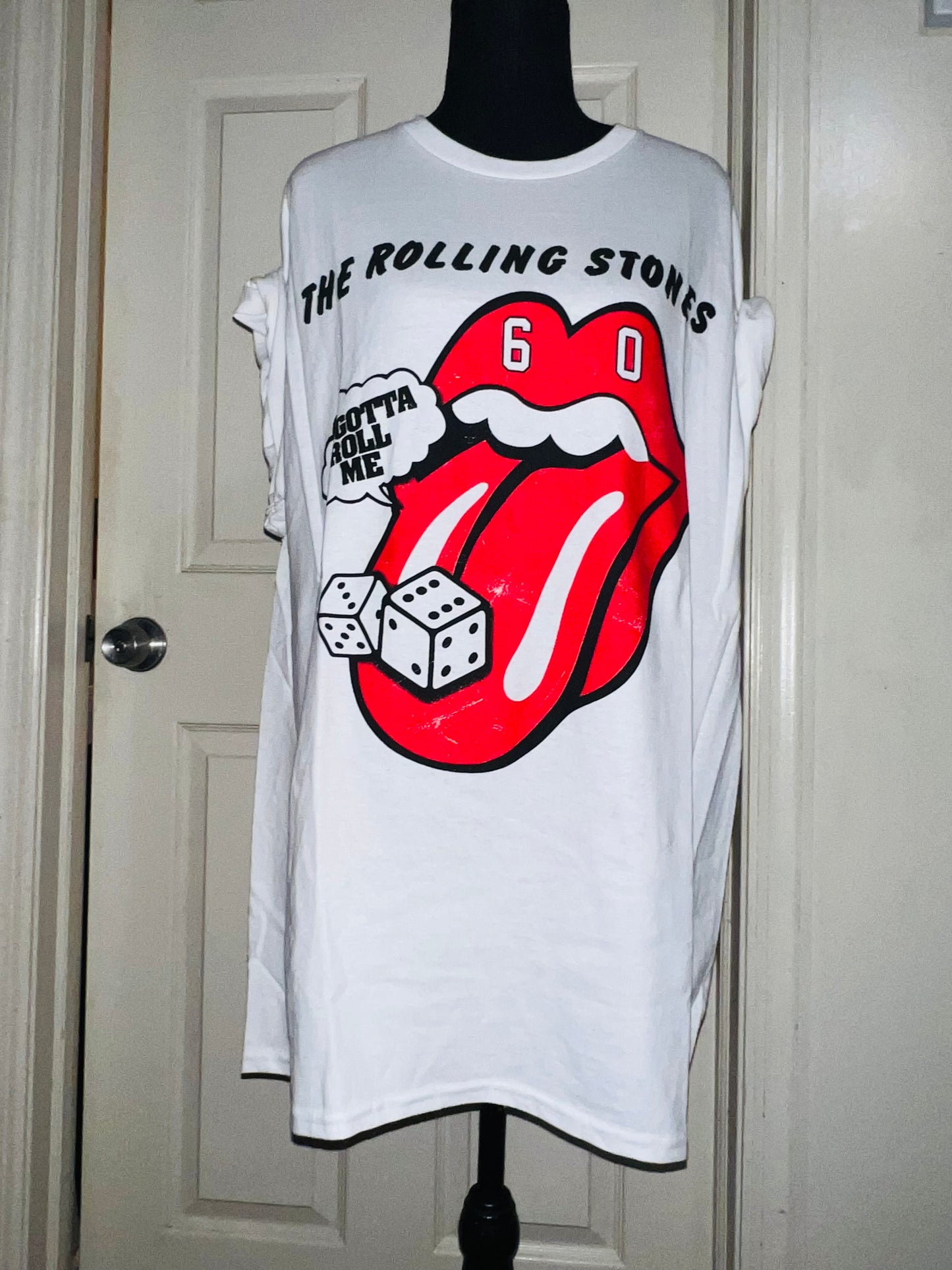 Rolling Stones Tumbling Dice Oversized Distressed Tee