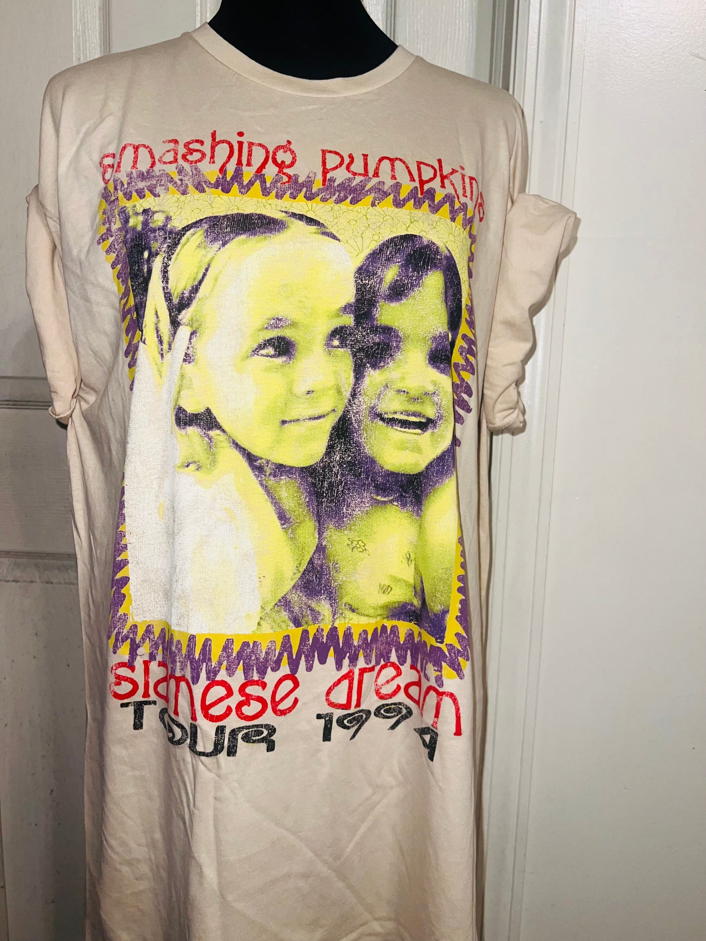 The Smashing Pumpkins Double Sided Oversized Distressed Tee