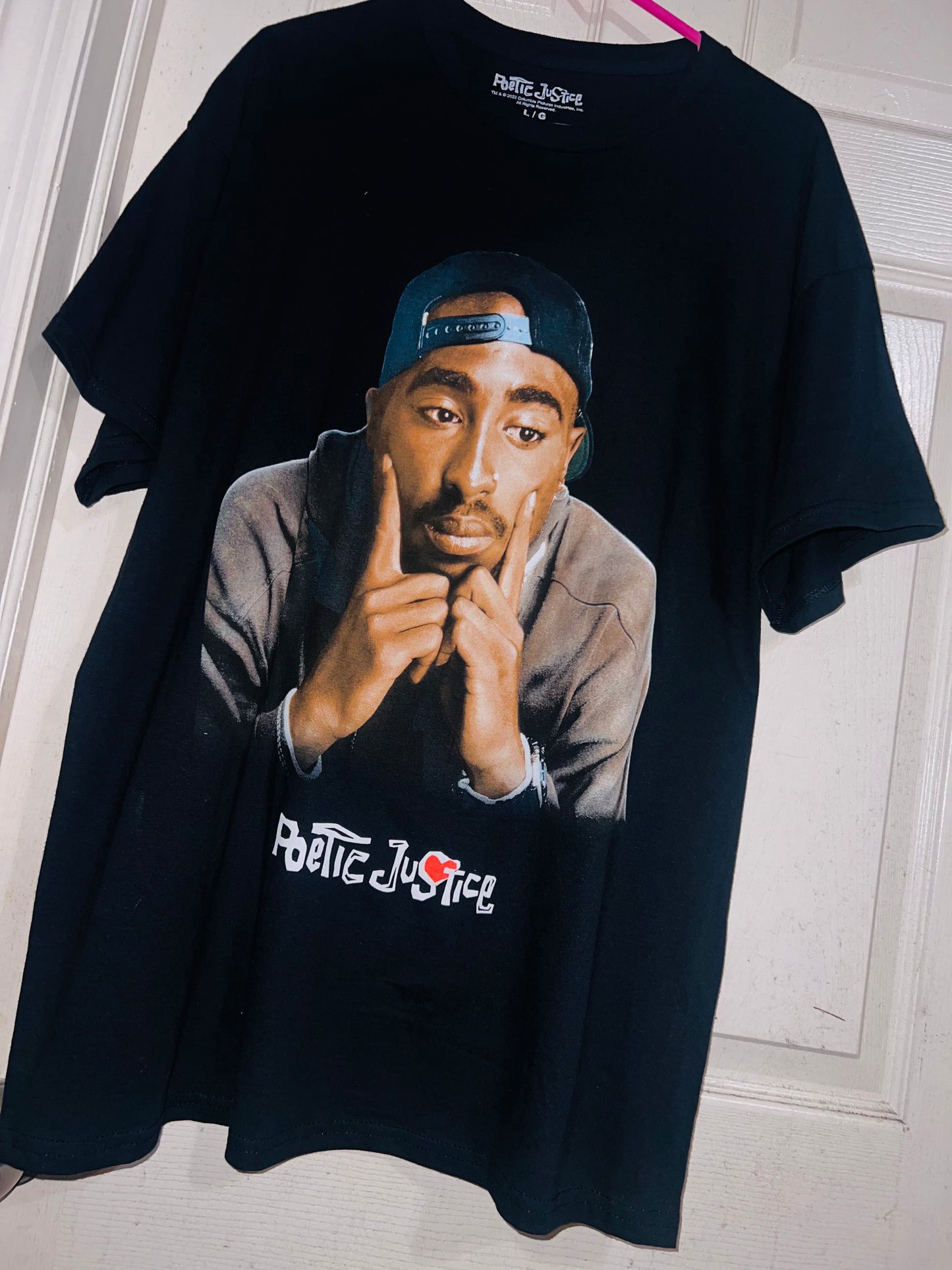 Tupac Poetic Justice Oversized Distressed Tee